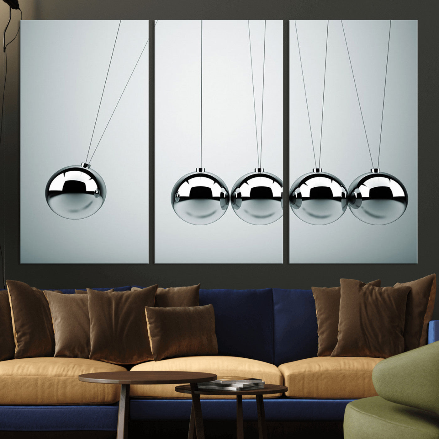 -Newton's Cradle Wall Art Canvas Print, Framed Newton Cradle Wall Art