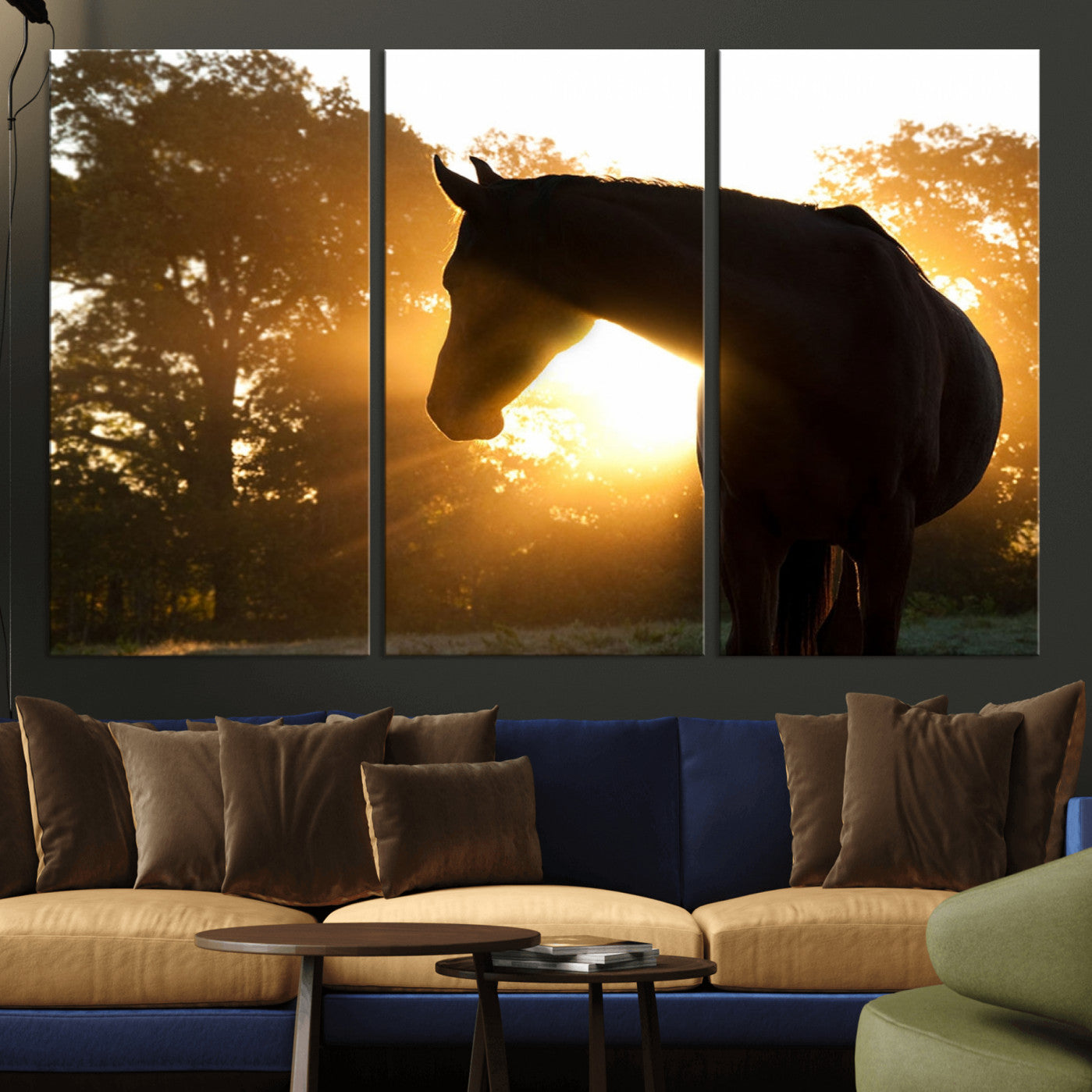 -Horse at Sunset Wall Art Animal Canvas Print