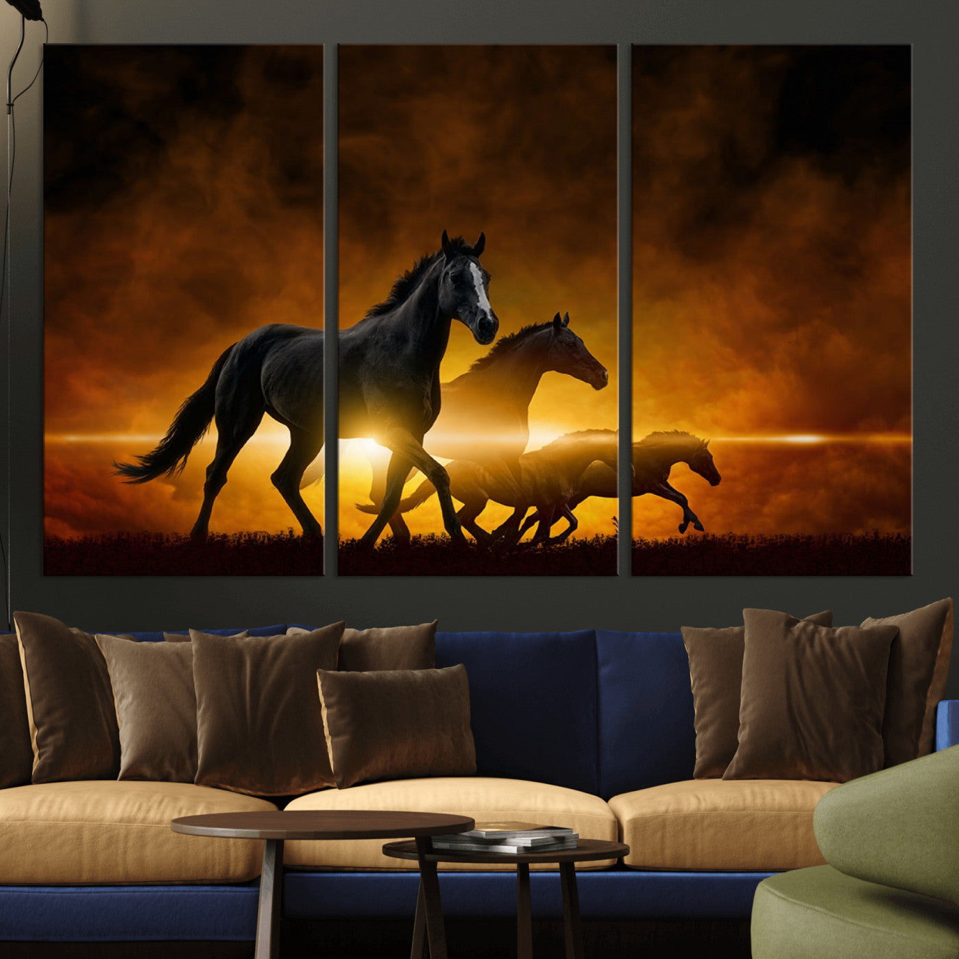-Horse Wall Art Canvas Print, Multi Panel Animal Canvas Print