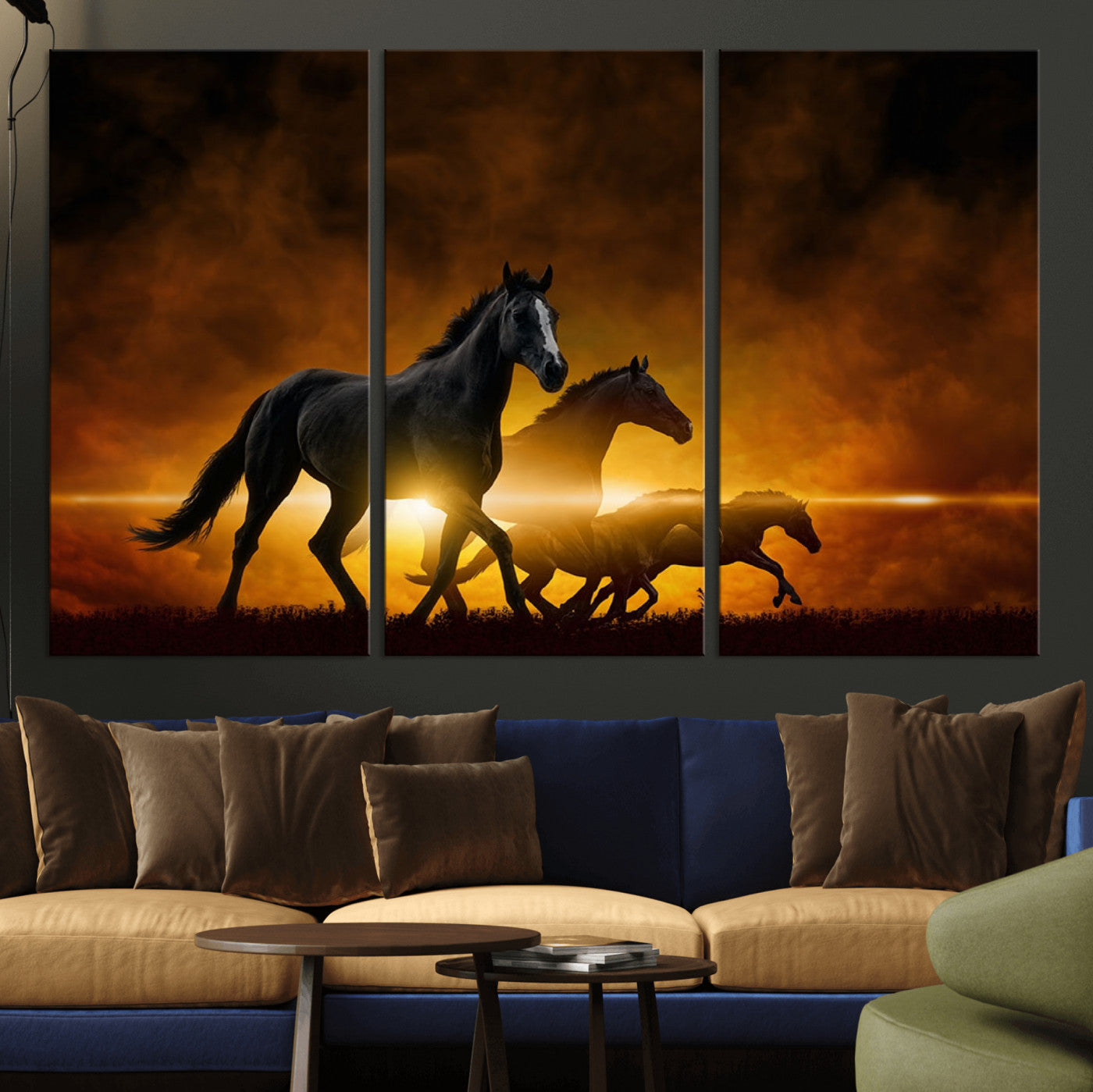 56665-MGV-CV-36X24-Horse Wall Art Canvas Print, Multi Panel Animal Canvas Print