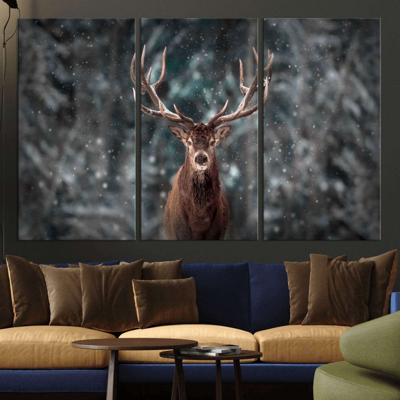 -Wall Art Deer Art Animal Canvas, Framed Wall Art Deer Canvas Print