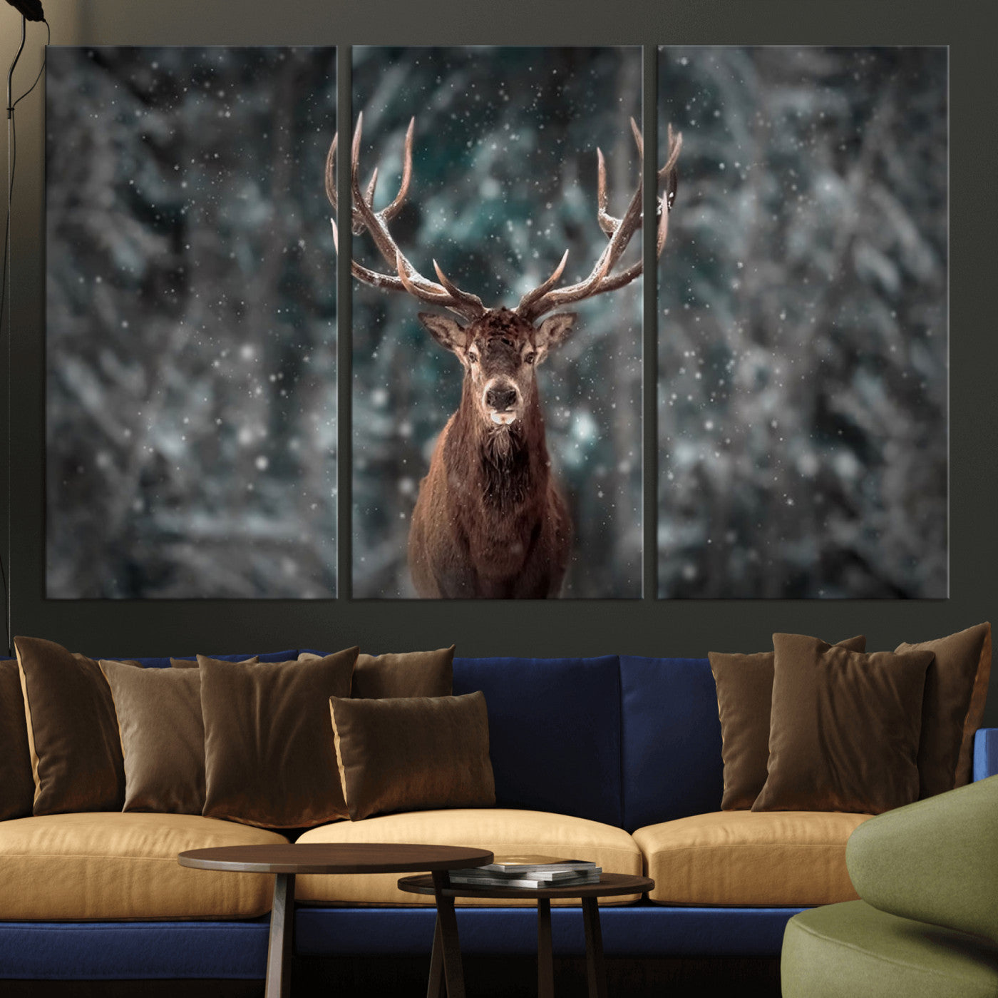 77011-MGV-CV-36X24-Wall Art Deer Art Animal Canvas, Framed Wall Art Deer Canvas Print