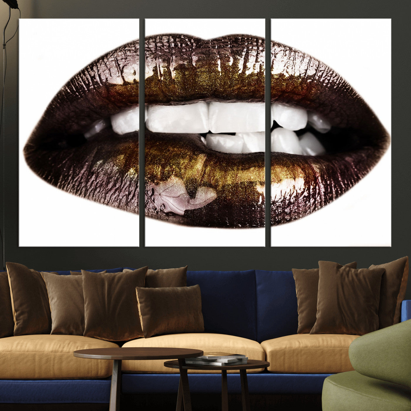 -Close Up Lips Wall Art Canvas Print
