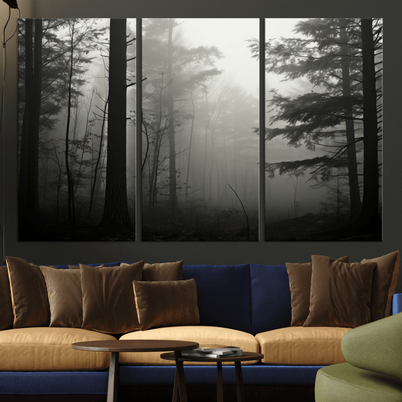 -Misty Forest Wall Art Premium Canvas Print a Foggy and Serene Atmosphere - Nature Wall Art
