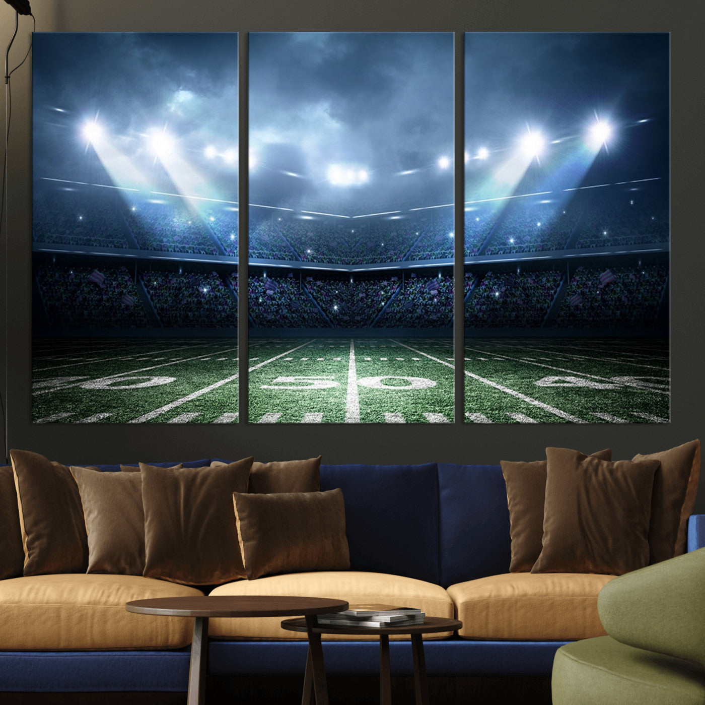 74741-MGV-CV-36X24-American Football Stadium Wall Art Canvas, American Football Stadium Canvas Print