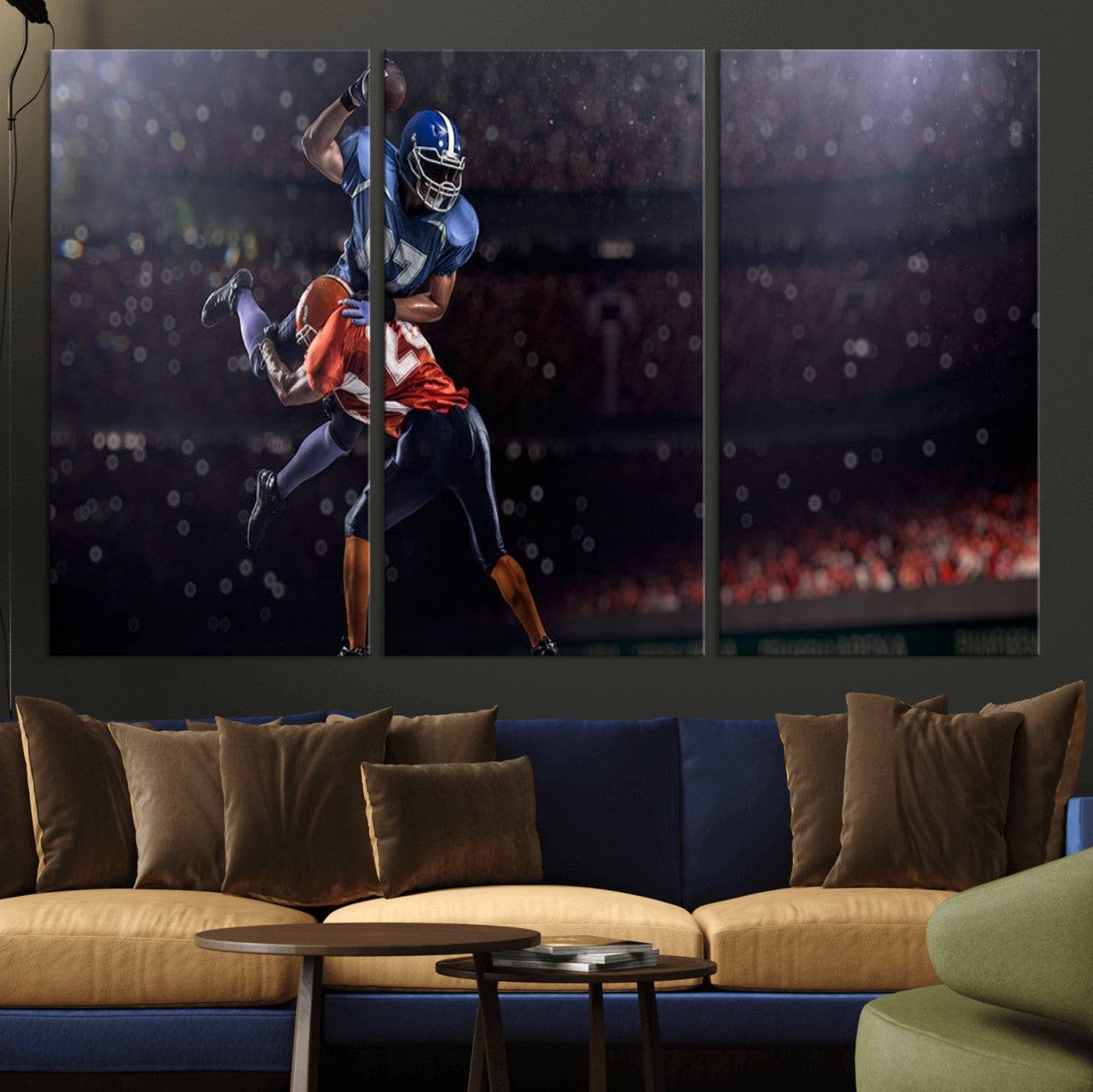 68009-MGV-CV-36X24-American Football Wall Art Canvas Print, Stadium Sport Wall Art Print