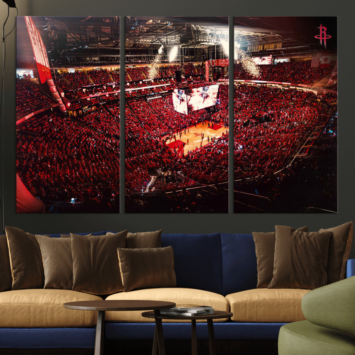 -Houston Rockets Basketball Team Print Canvas- Houston Toyota Center Stadium Wall Art Canvas Print