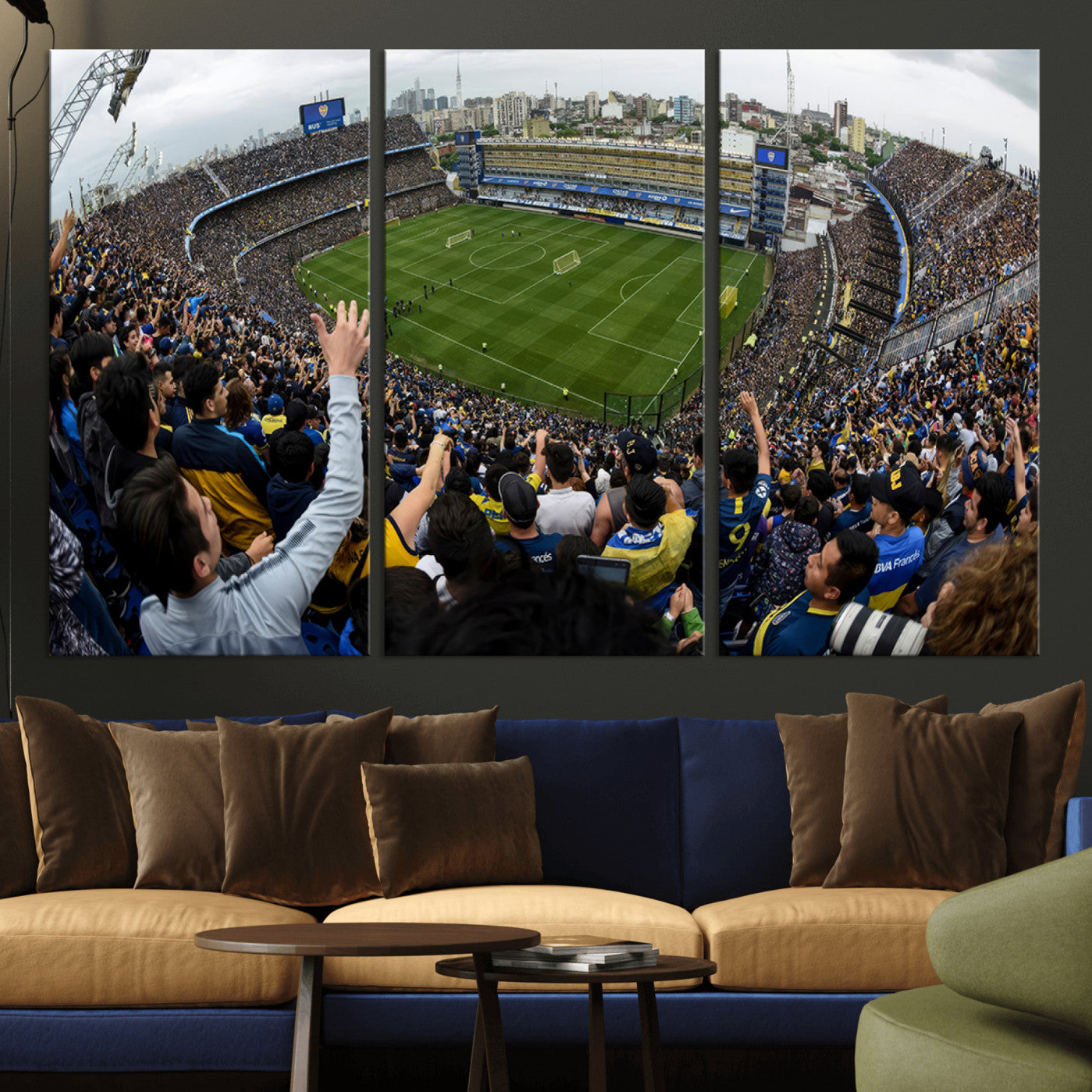 23173-MGV-CV-36X24-Boca Juniors Soccer Team Print - Buenos Aires Bombonera Stadium Wall Art Canvas Print