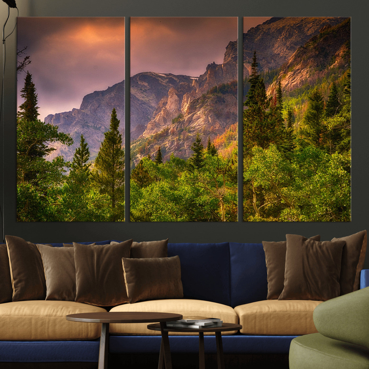 81684-MGV-CV-36X24-Colorado Rockies Mountains Wall Art Canvas Print | Ready to Hang Framed Mountain Landscape
