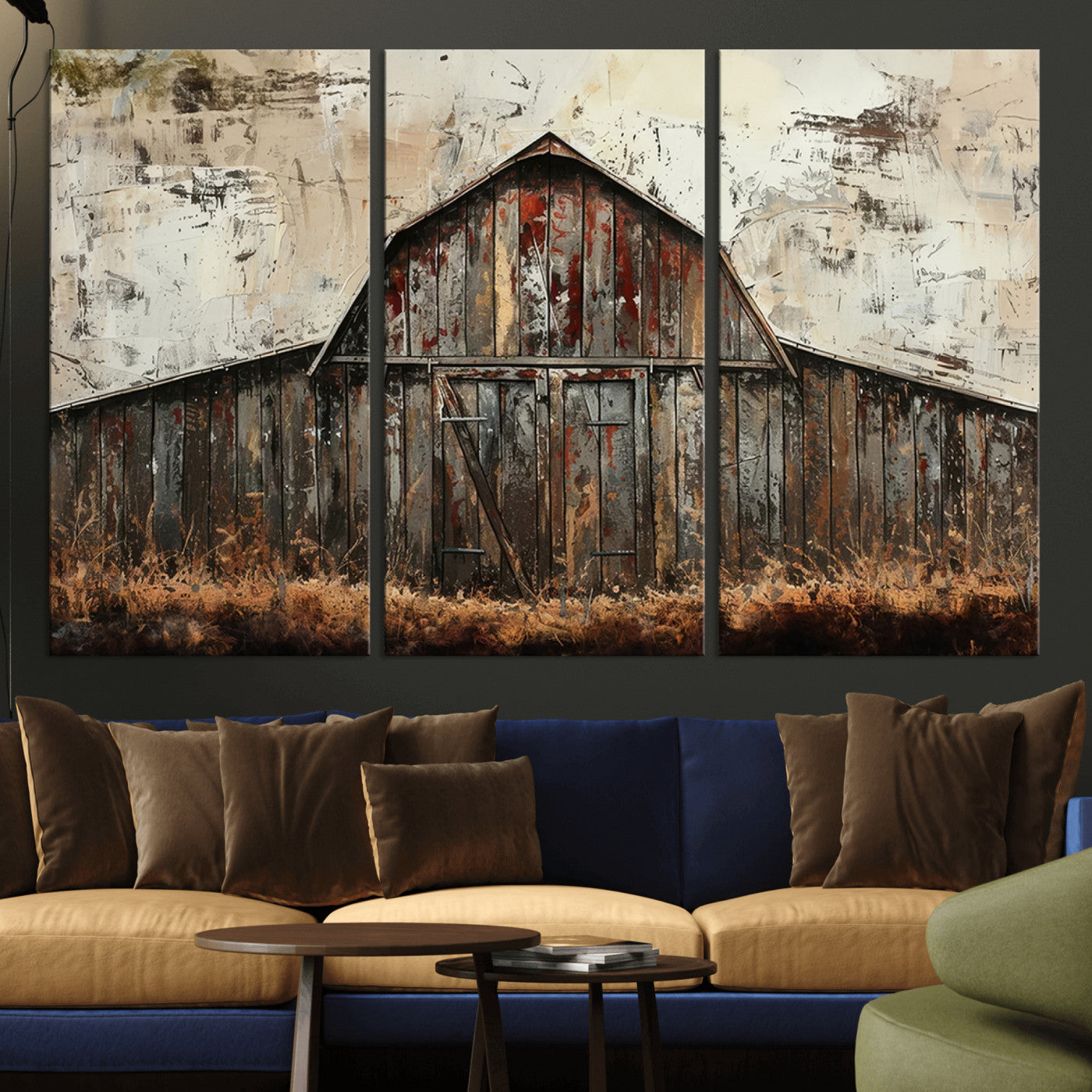 -Rustic Barn Wall Art | Farmhouse Wall Decor Canvas Print | Ready to Hang Barn Decor for Cabin or