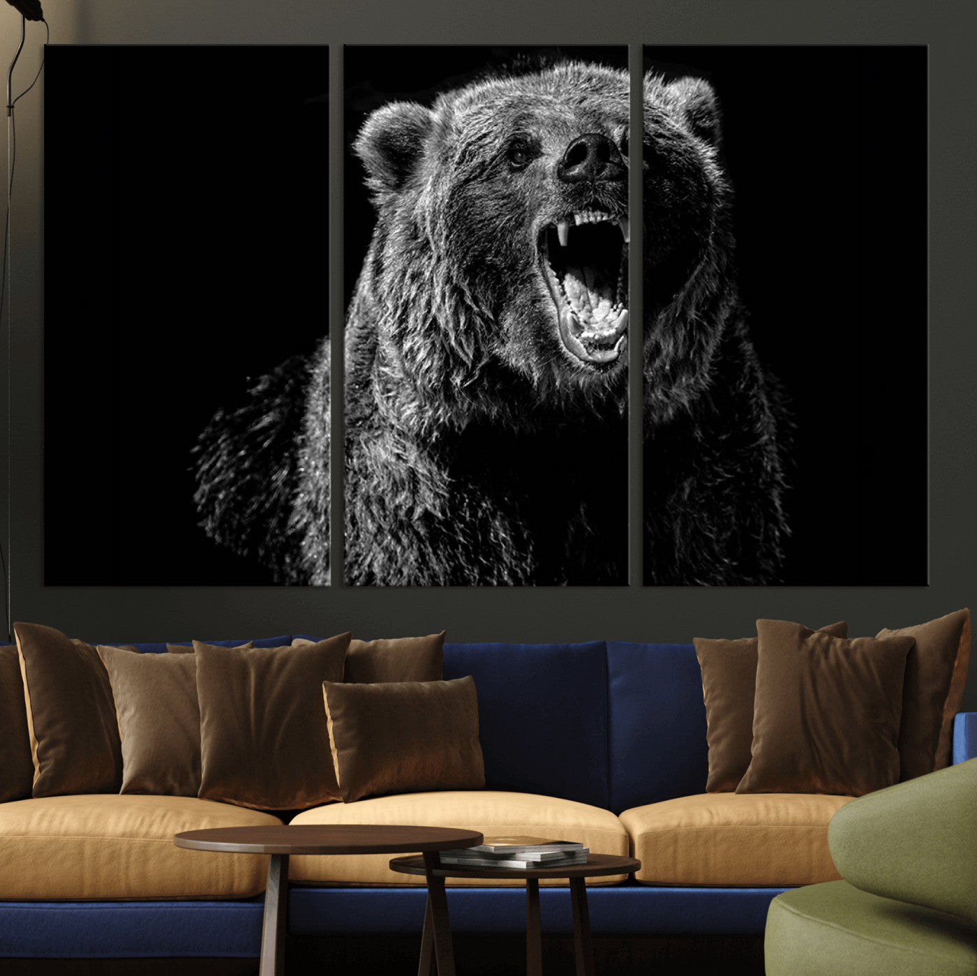 -Bear Canvas Print | Wildlife Wall Art for Cabin Decor | Ready to Hang Framed