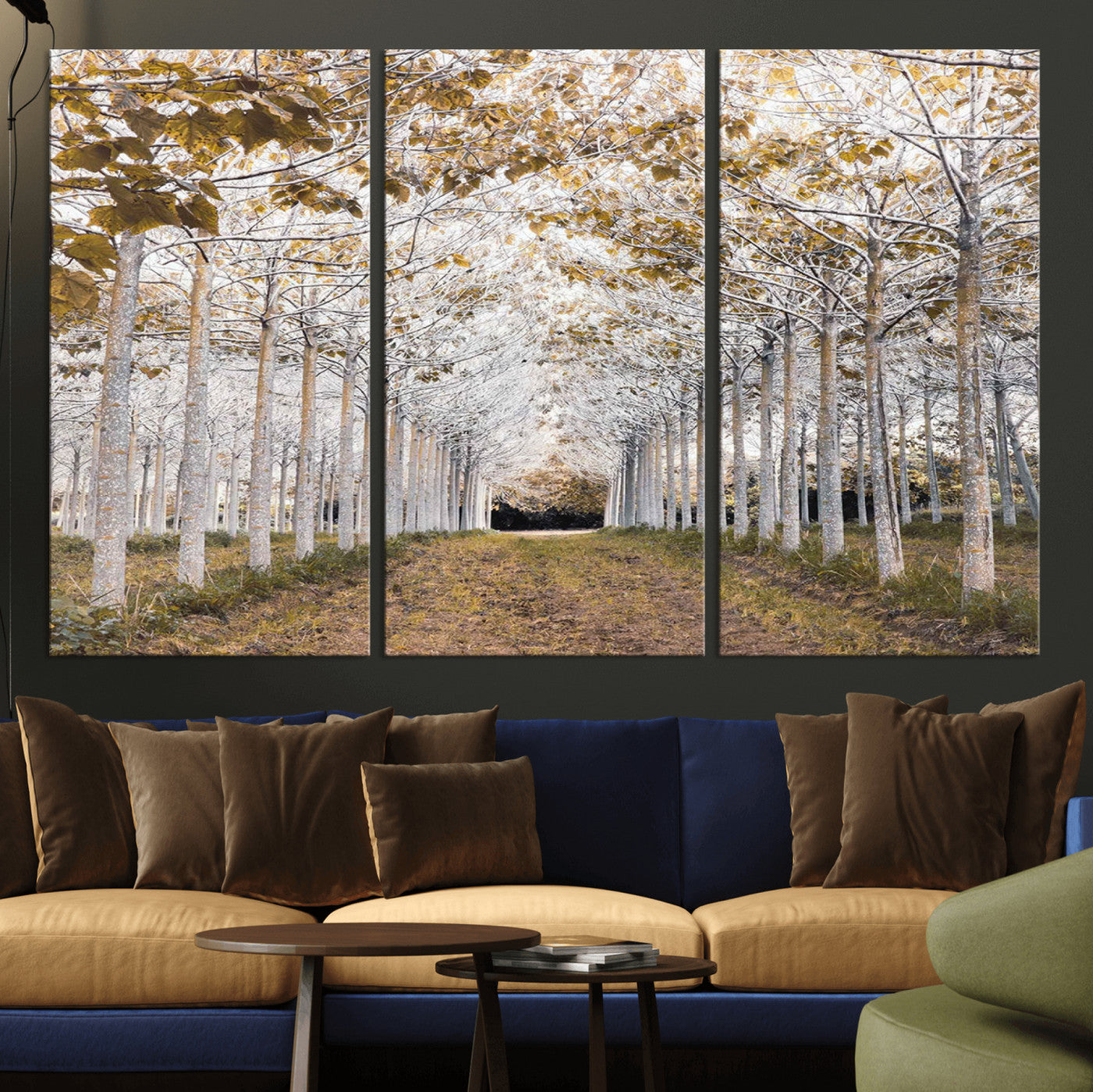 41104-MGV-CV-36X24-Forest Grove Wall Art | Serene Pathway Canvas Print | Ready to Hang and Framed Nature Wall Decor for