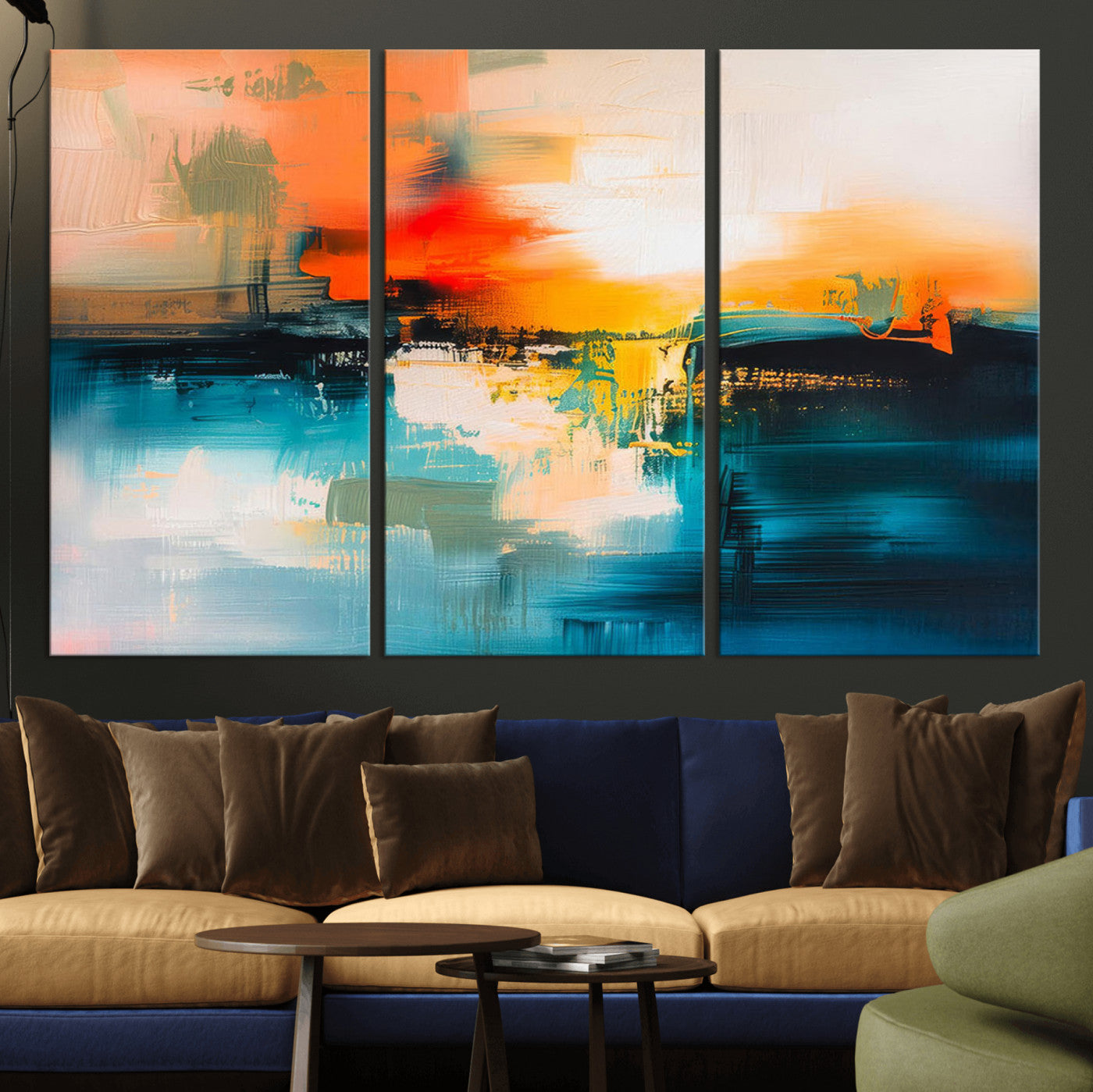 37083-MGV-CV-36X24-Colorful Abstract Wall Art | Bold Modern Canvas Print | Ready to Hang and Framed for Living Room or