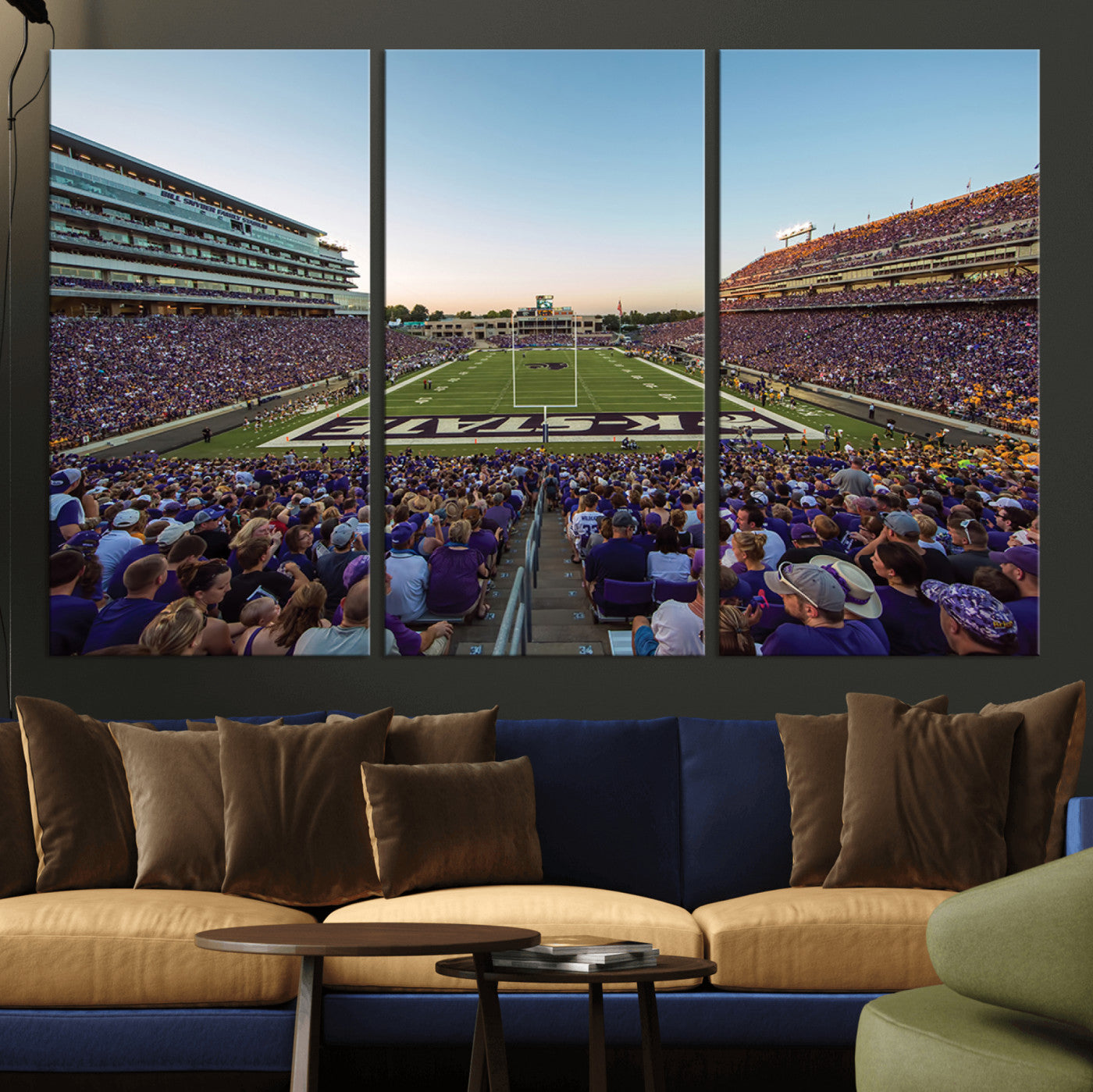 82792-MGV-CV-36X24-Kansas State University Wildcats Football Team Print - Manhattan Bill Snyder Family Football Stadium