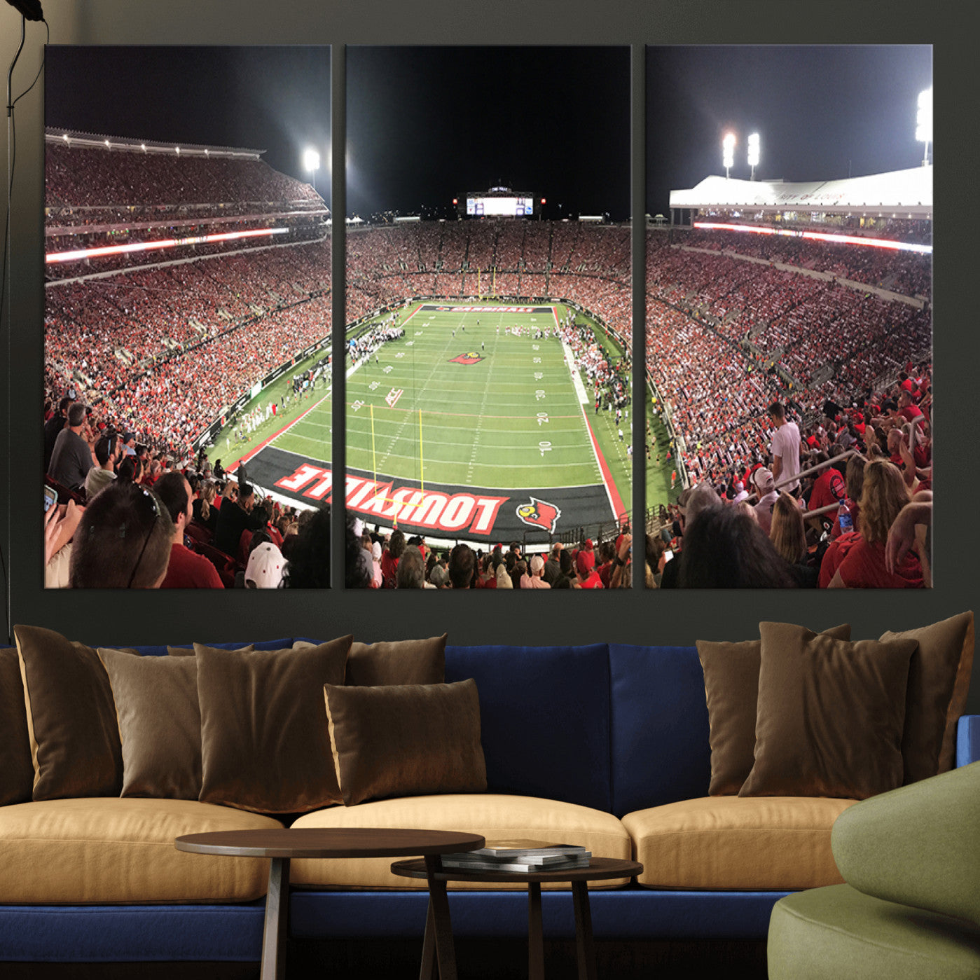 -University of Louisville Cardinals Football Team Print - Louisville Cardinal Stadium Wall Art Canvas