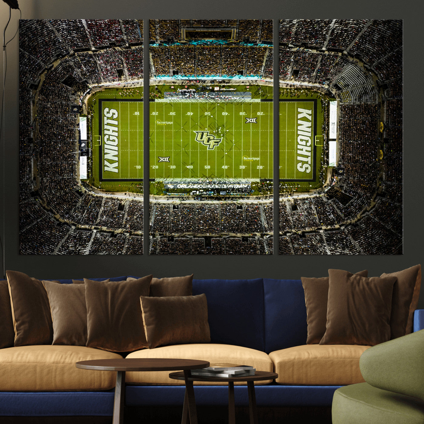 58050-MGV-CV-36X24-UCF Knights Football Team Print - Orlando FBC Mortgage Stadium Wall Art, UCF Knights Canvas Print