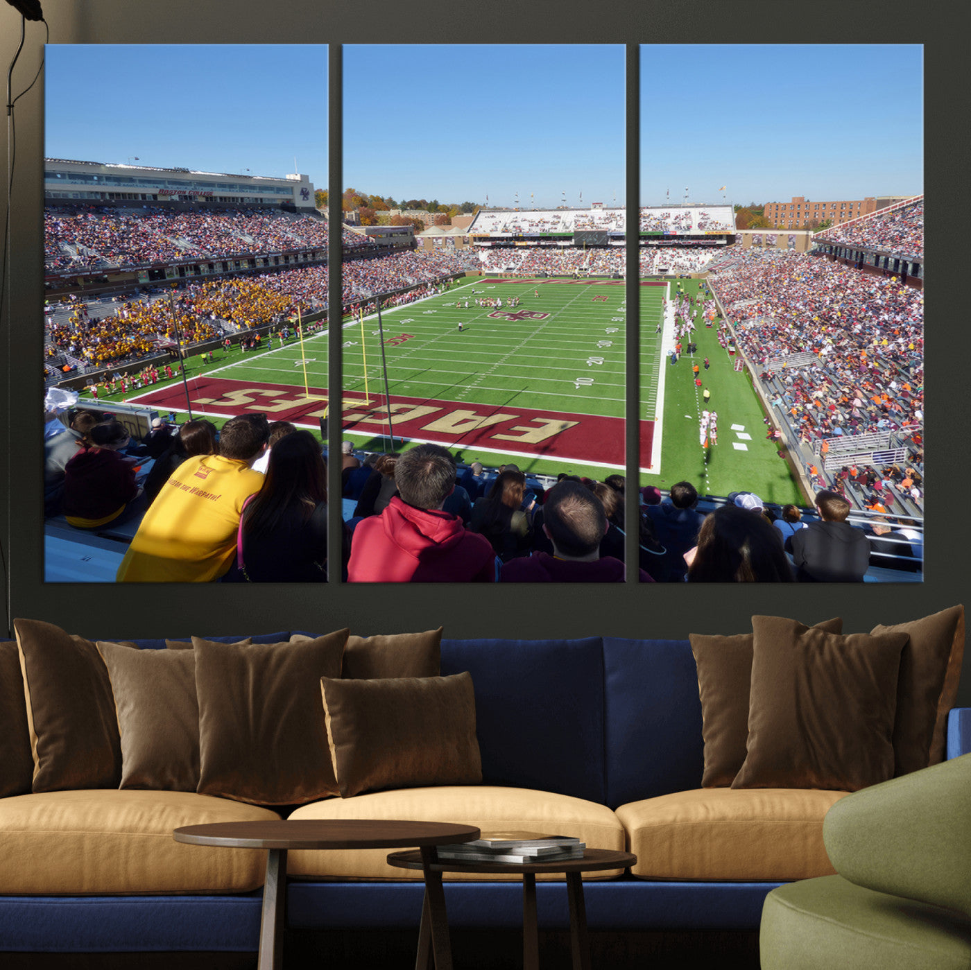 -Boston College Eagles Football Team Print - Boston Alumni Stadium Wall Art Canvas Print