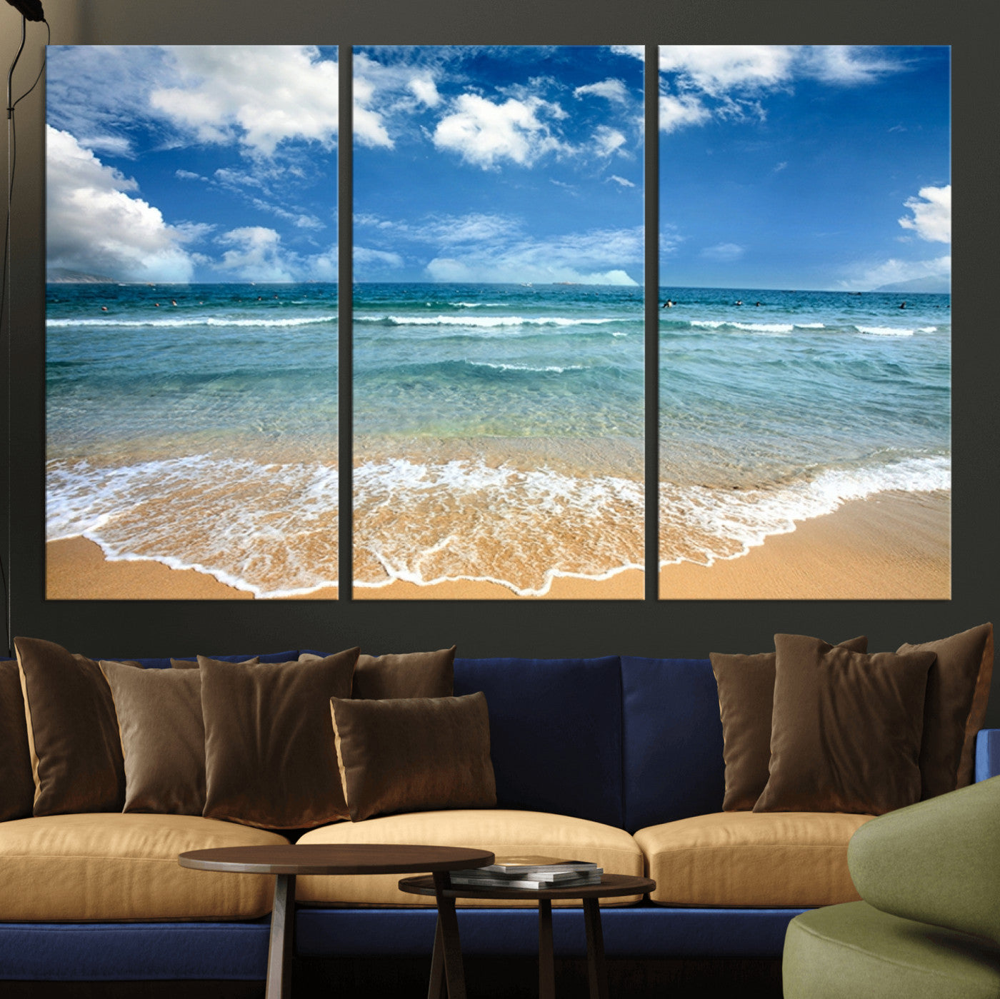 -Sea View From the Beach Canvas Print
