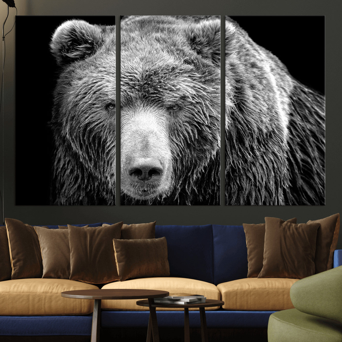 -399 Grizzly Bear Canvas Print | Ready to Hang Wall Art | Rustic Farmhouse & Cabin Decor | Wildlife