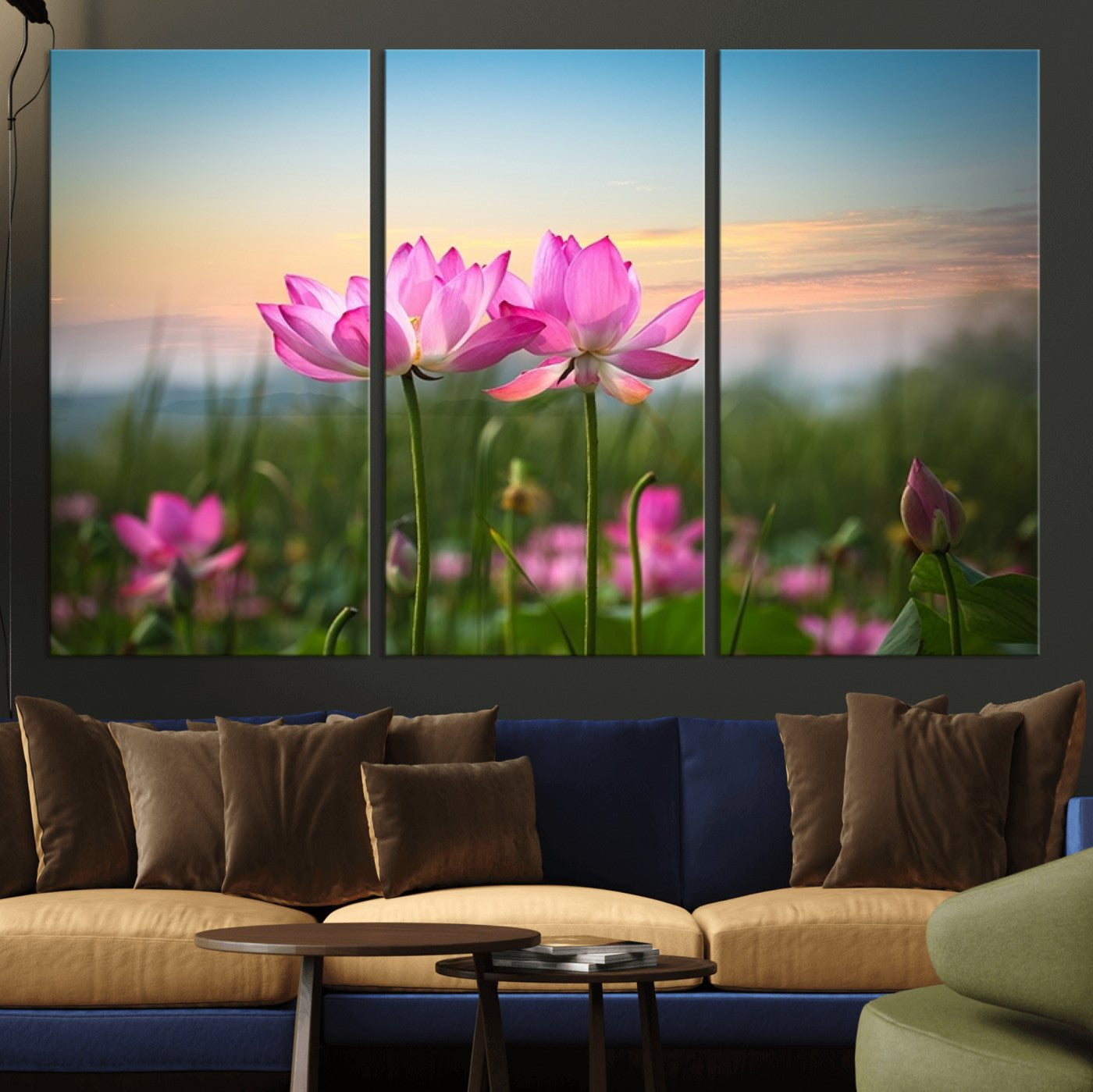 64234-MGV-CV-36X24-Pink Flower on the Mountain Canvas Print, Framed Pink Flower Canvas Wall Art