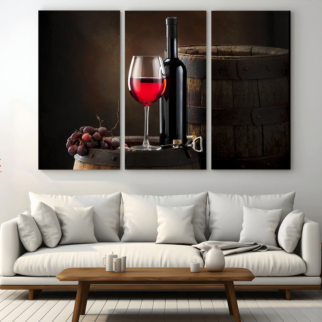 -Red Wine and Bottle Canvas Print