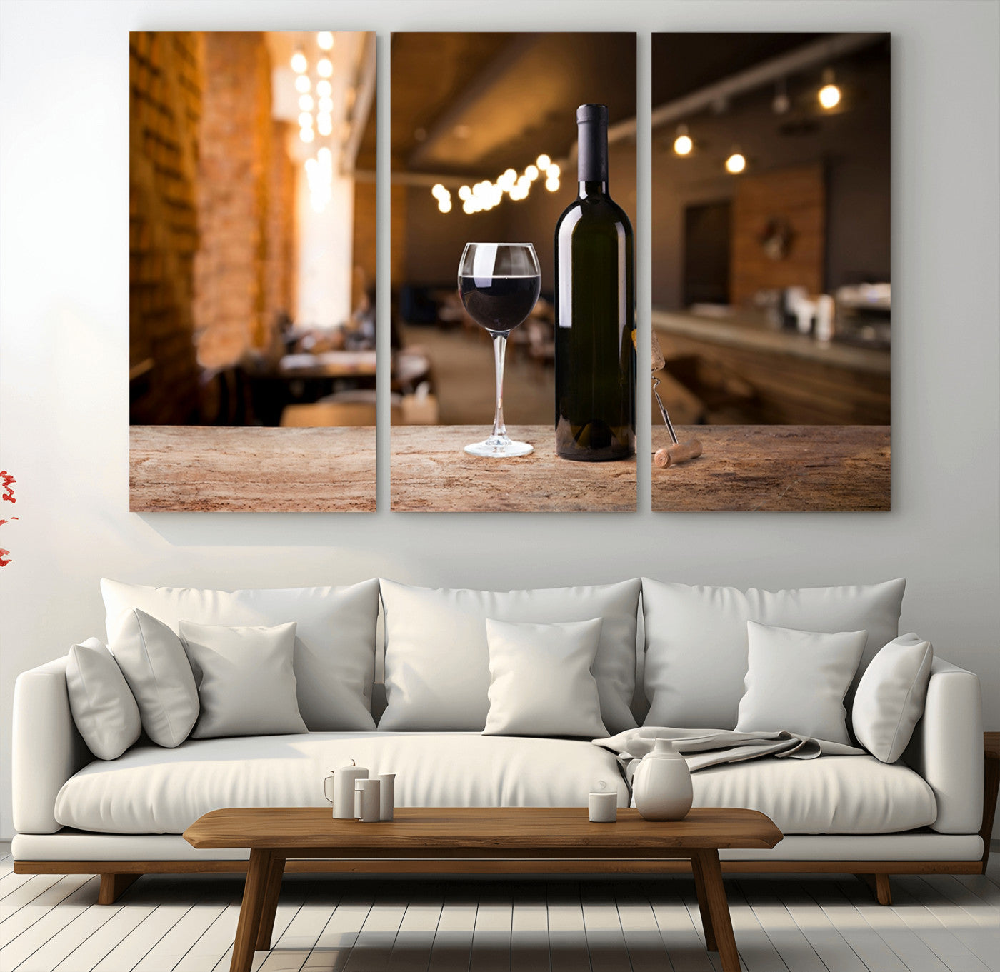 85278-MGV-CV-48X32-3P-Wine and Bottle Wall Art Canvas Print