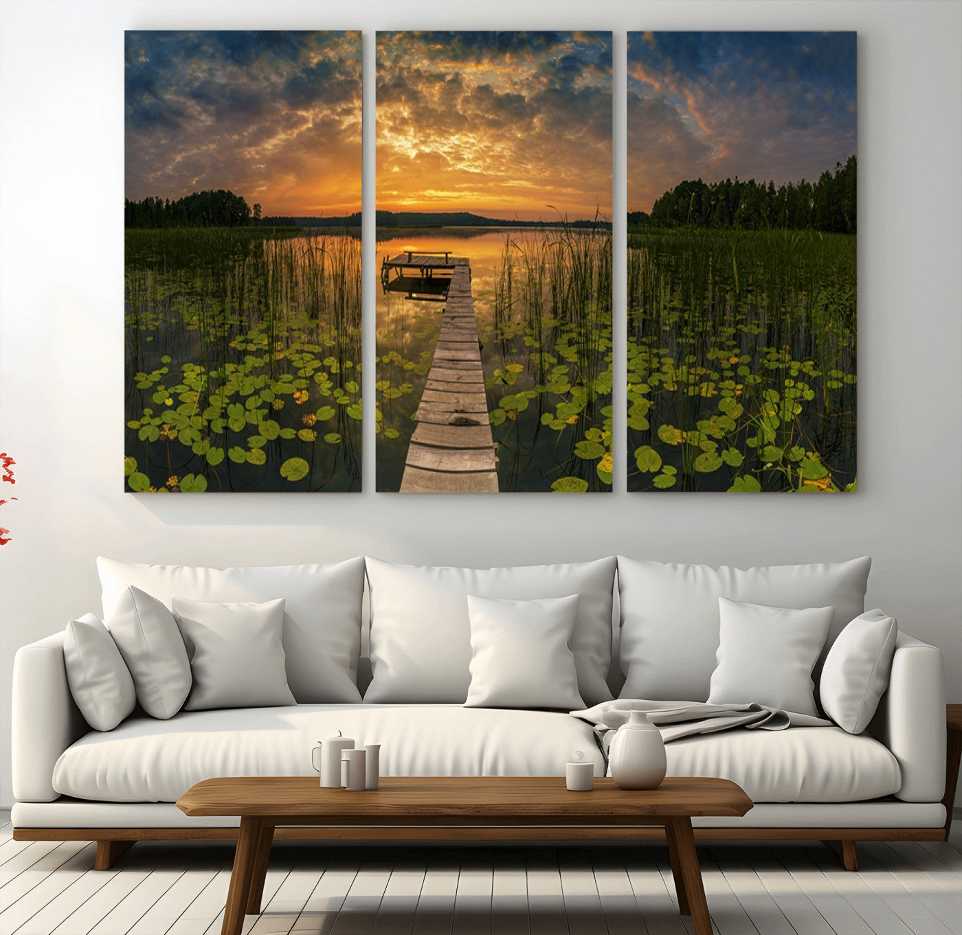 28103-MGV-CV-36X24-Lake and Flower Wall Art Canvas Print