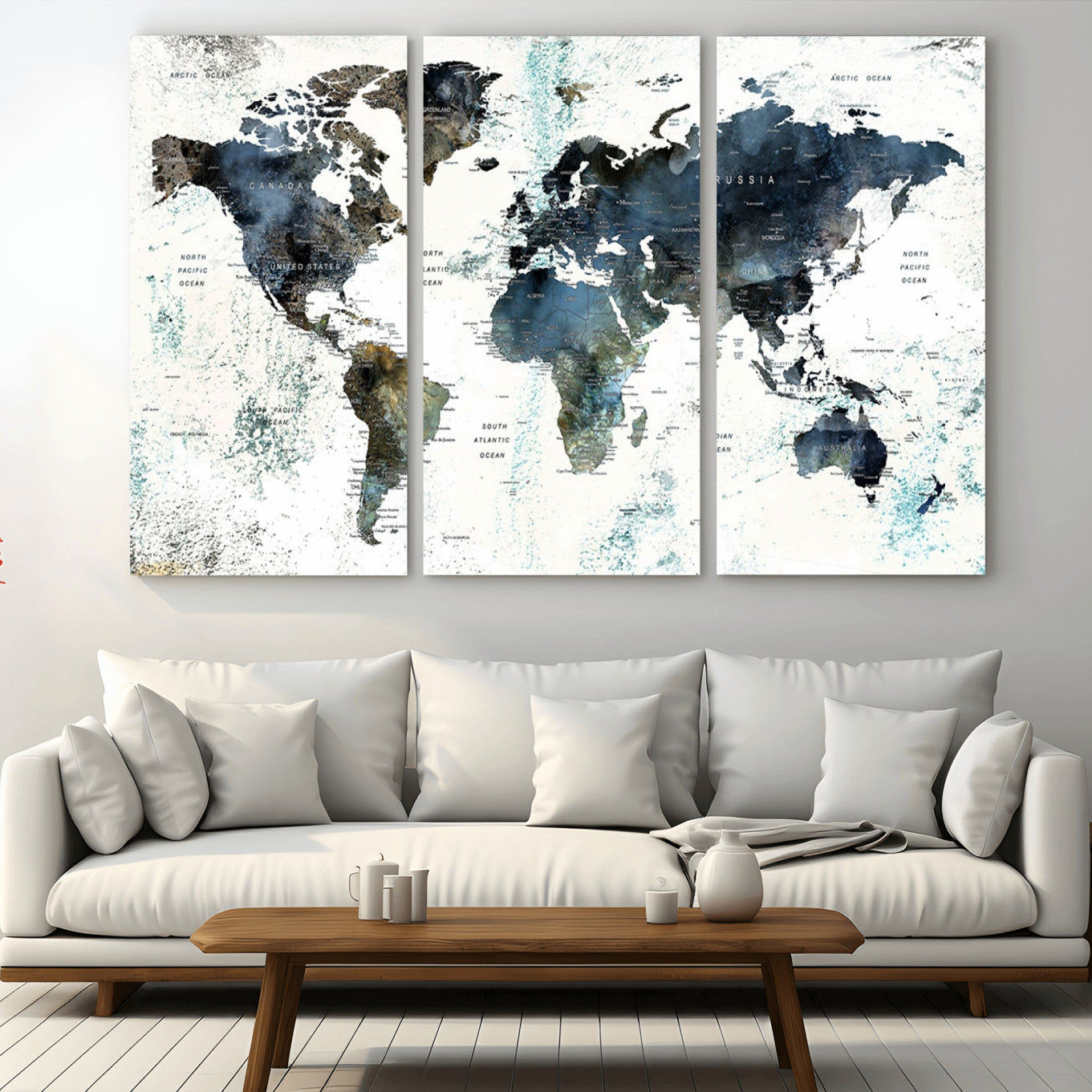 75398-MGV-CV-36X24-Push Pin World Map Canvas Print – Travel Tracker Wall Art for Couples, Perfect Anniversary Gift for Home or Office Decor