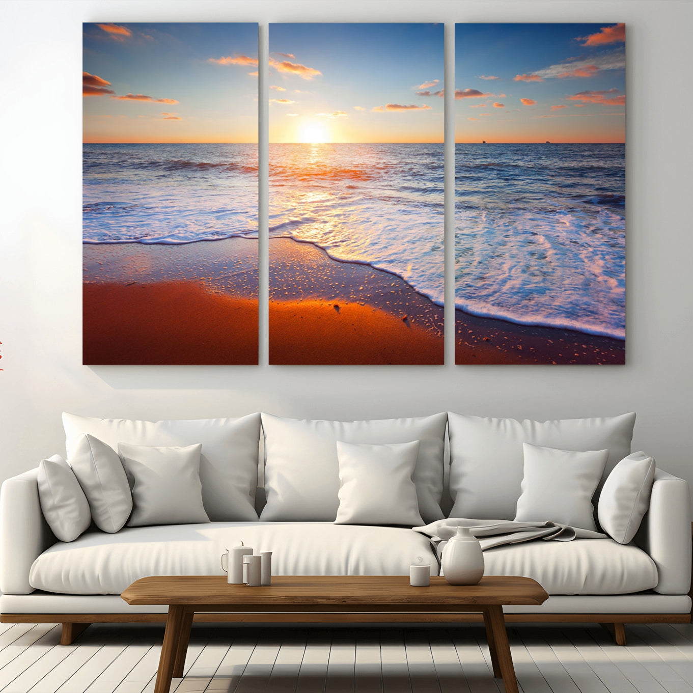 96736-MGV-CV-36X24-Ocean Beach Canvas Wall Art Beach Canvas, Coastal Sunset Tropical Island Beach Sunset Artwork Print