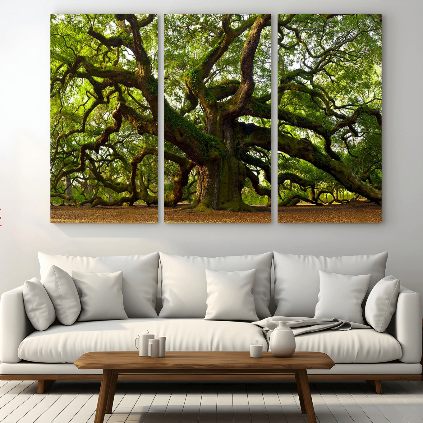 29407-MGV-CV-36X24-Angel Oak Tree Wall Art Canvas Print | Forest Tree Nature Photography Print on Canvas | Large