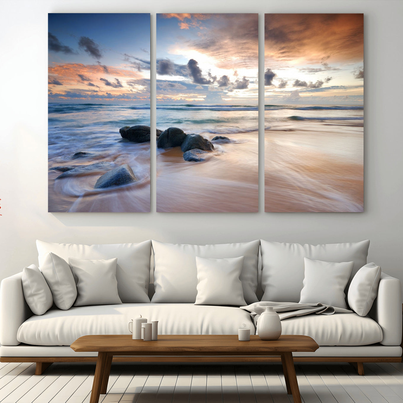 -Serene Weather On The Beach Wall Art Canvas Print