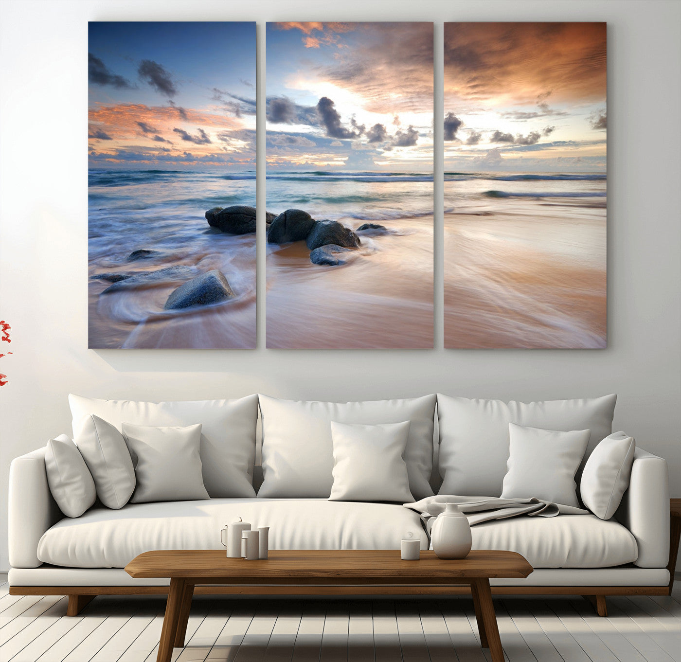 -Serene Weather On The Beach Wall Art Canvas Print
