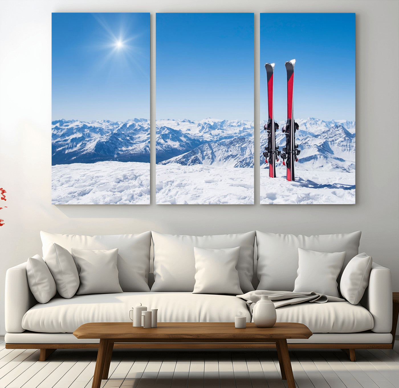 47452-MGV-CV-48X32-3P-Ski Season Snow Wall Art Canvas Print