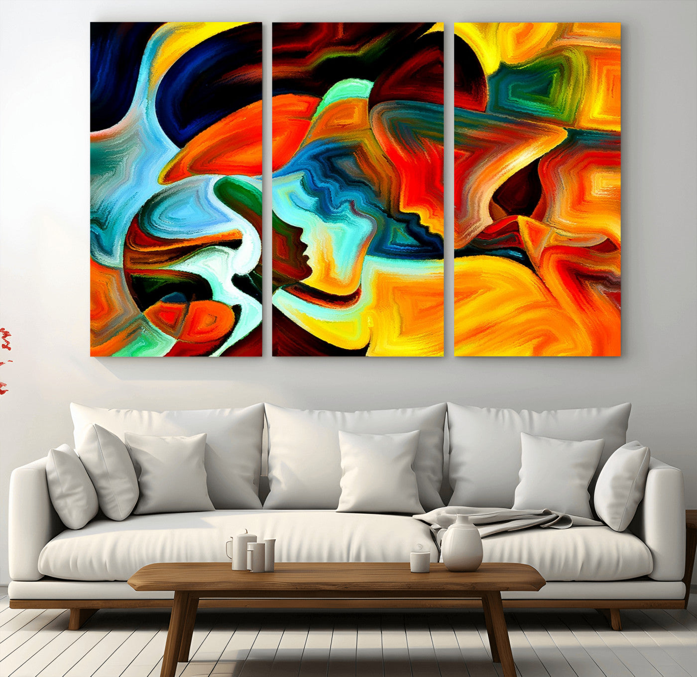 70242-MGV-CV-36X24-Human Love Figures Abstract Wall Art Canvas Print