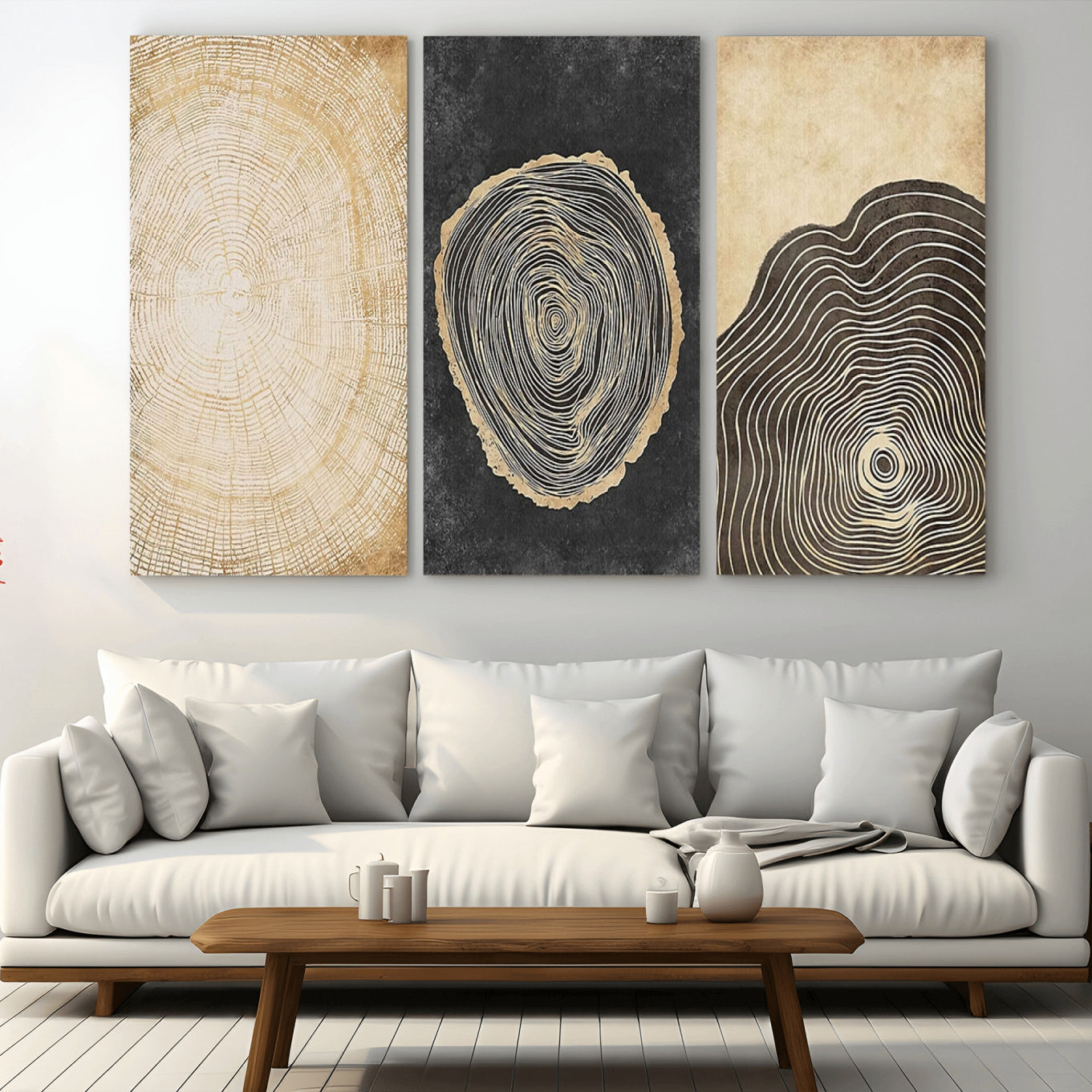 -Tree Rings Canvas Wall Art Print – Minimalist Natural History in Modern Decor - Minimalist Boho Wall