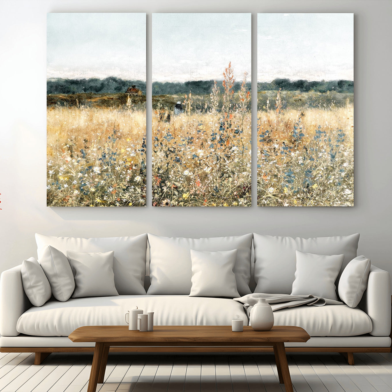 98941-MGV-CV-36X24-Wildflower Field Wall Art Canvas | Nature-Inspired Landscape Canvas Print for Living Room or Office