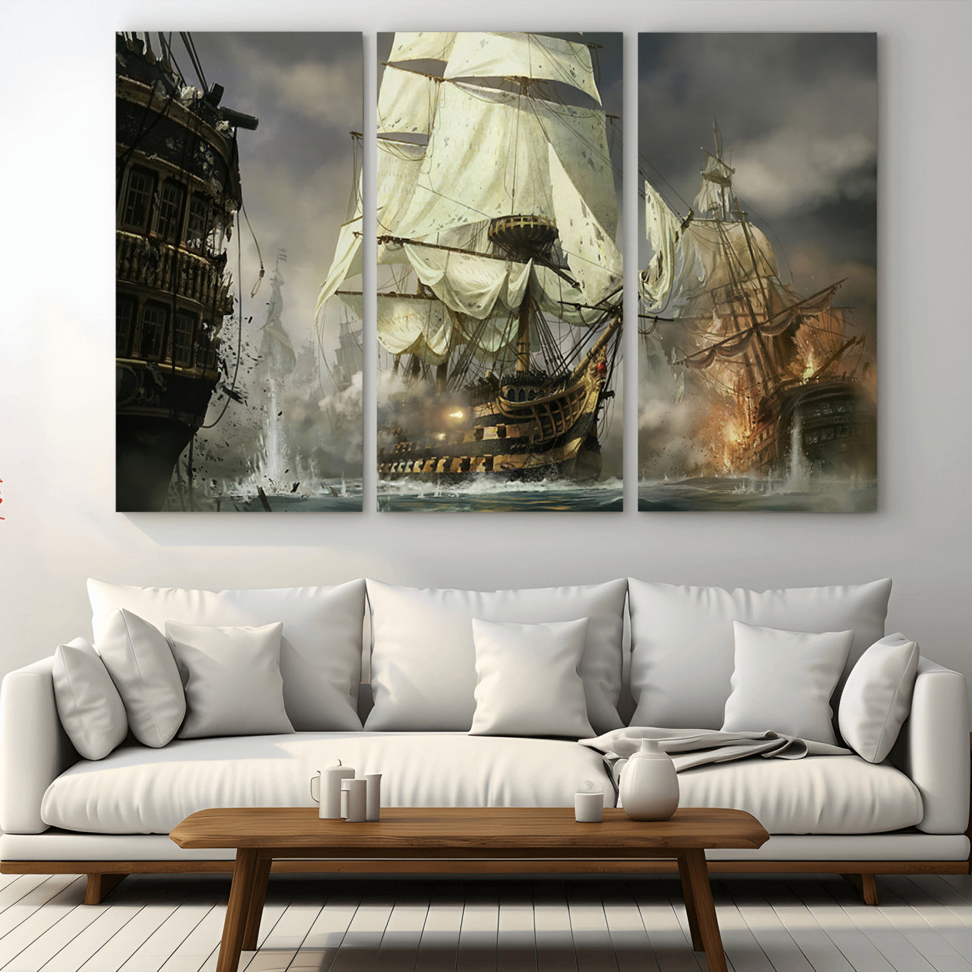-Pirate Ship War Wall Art Canvas Print