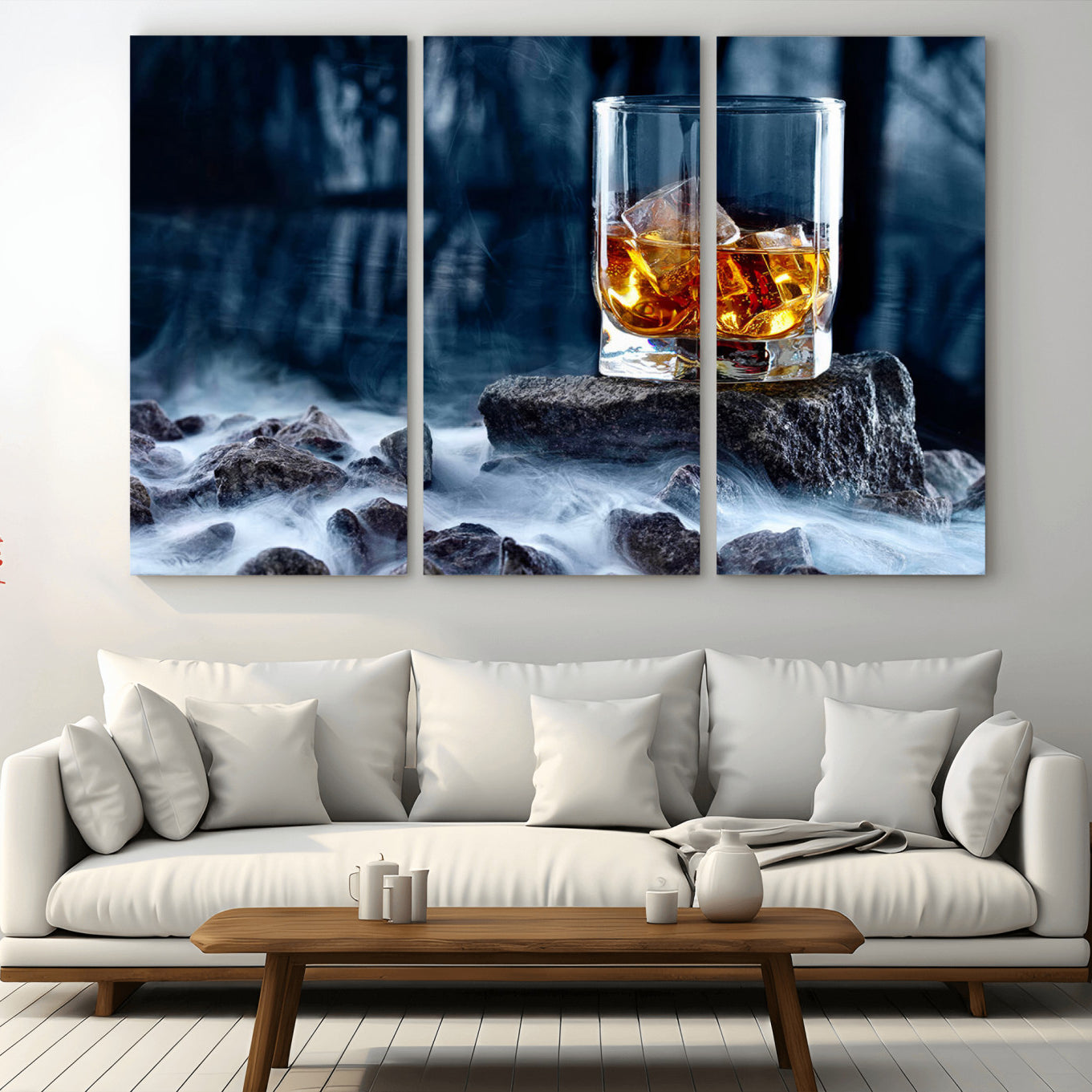 -Whiskey Ice Wall Art Canvas Print