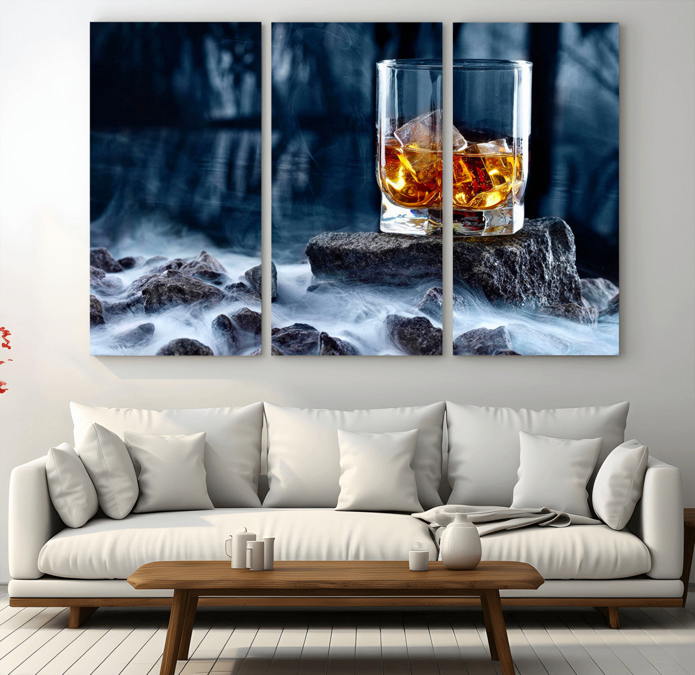 -Whiskey Ice Wall Art Canvas Print