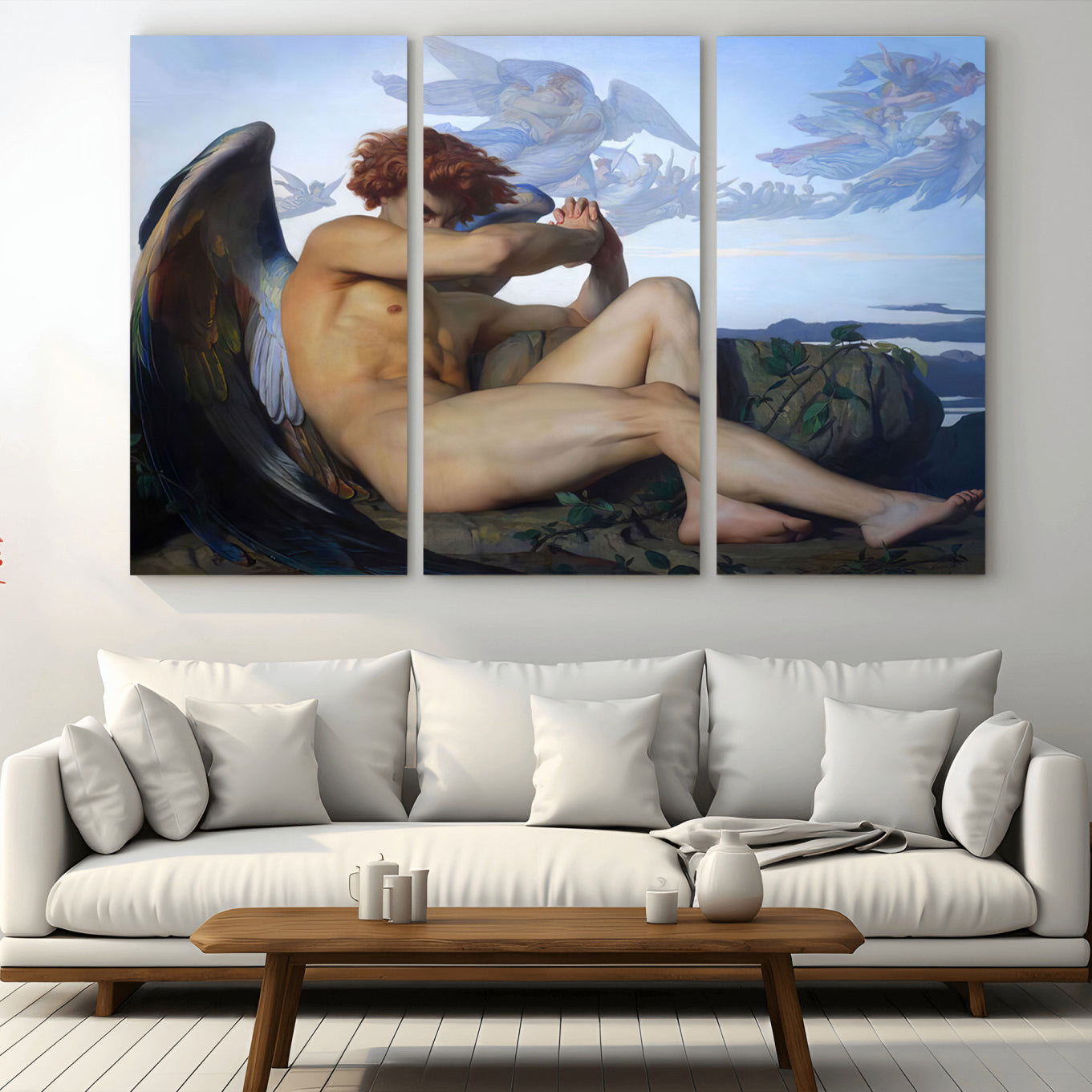 94220-MGV-CV-36X24-Fallen Angel Wall Art Canvas Print – Classic Art, Framed, Ready to Hang - Alexandre Cabanel