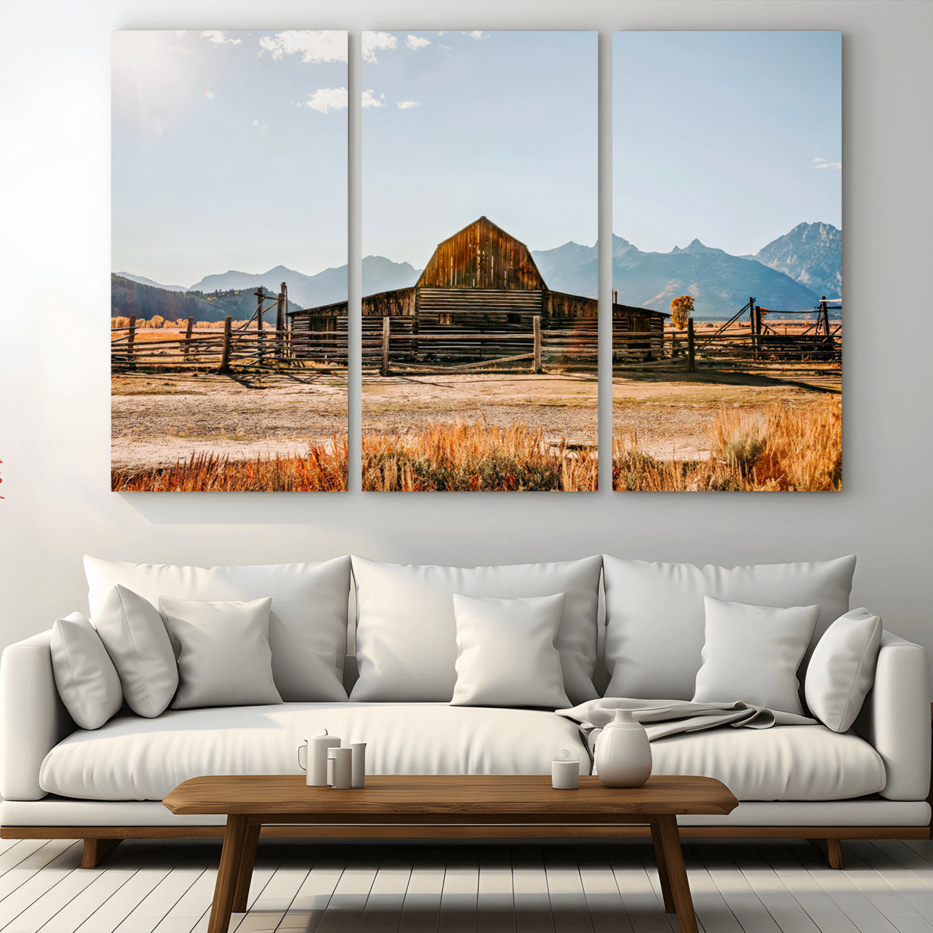 -Vintage Old Barn Field Wall Art Canvas Print for Farmhouse Decor - Rustic Barn Wall Art Canvas Print