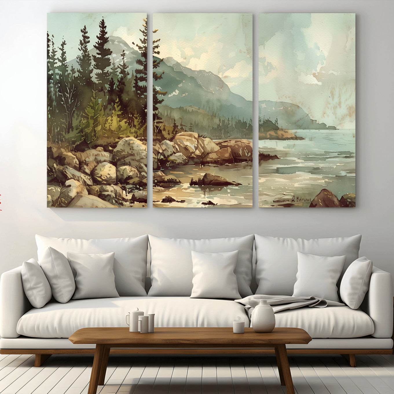 24809-MGV-CV-36X24-Abstract Acadia National Park Wall Art Canvas Print - Stunning 3-Panel Wall Art Canvas Print,