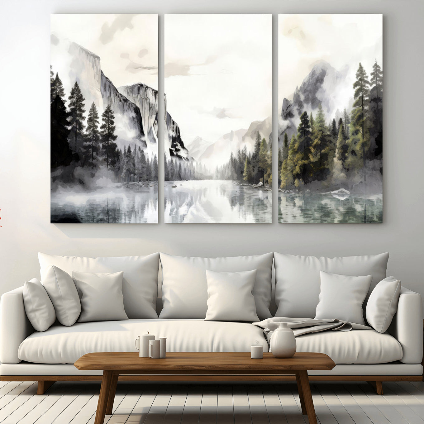 27364-MGV-CV-36X24-Yosemite Valley Wall Art Canvas Print – Framed and Ready to Hang – Majestic Nature Landscape Décor