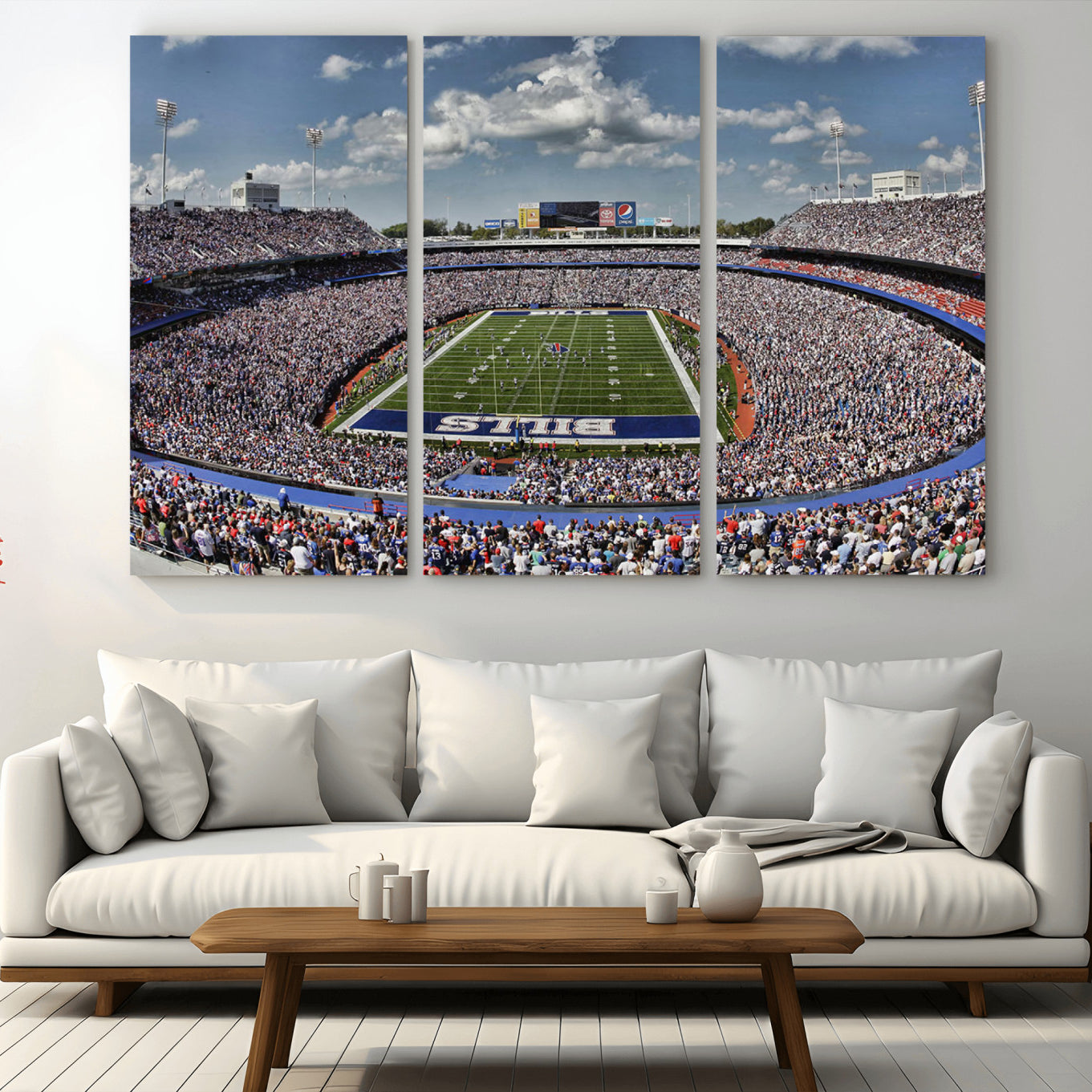 76491-MGV-CV-36X24-Buffalo Bills Highmark Stadium Wall Art Canvas Print - Bills Stadium Game Day Triple Canvas Wall Art