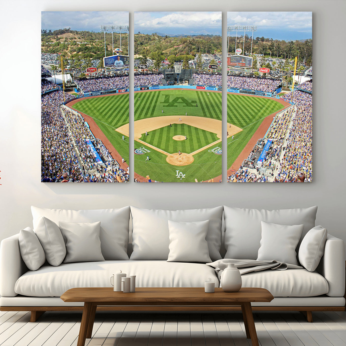 34760-MGV-CV-36X24-Citi Field Wall Art Print | 3-Panel New York Mets Baseball Stadium Canvas Print | Framed Sports
