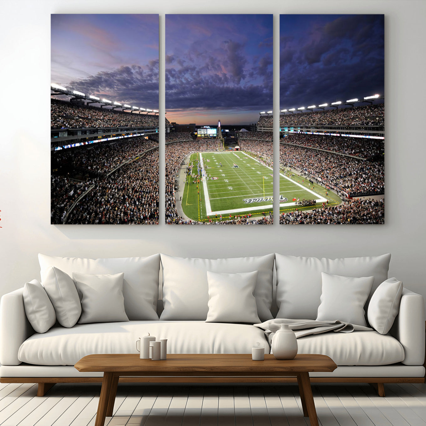 -New England Patriots Football Team Print - Foxborough Gillette Stadium Wall Art Canvas Print