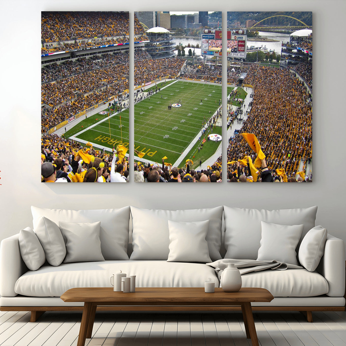 51419-MGV-CV-48X32-3P - Pittsburgh Steelers Print - Pittsburgh Heinz Field Stadium Wall Art Canvas Print