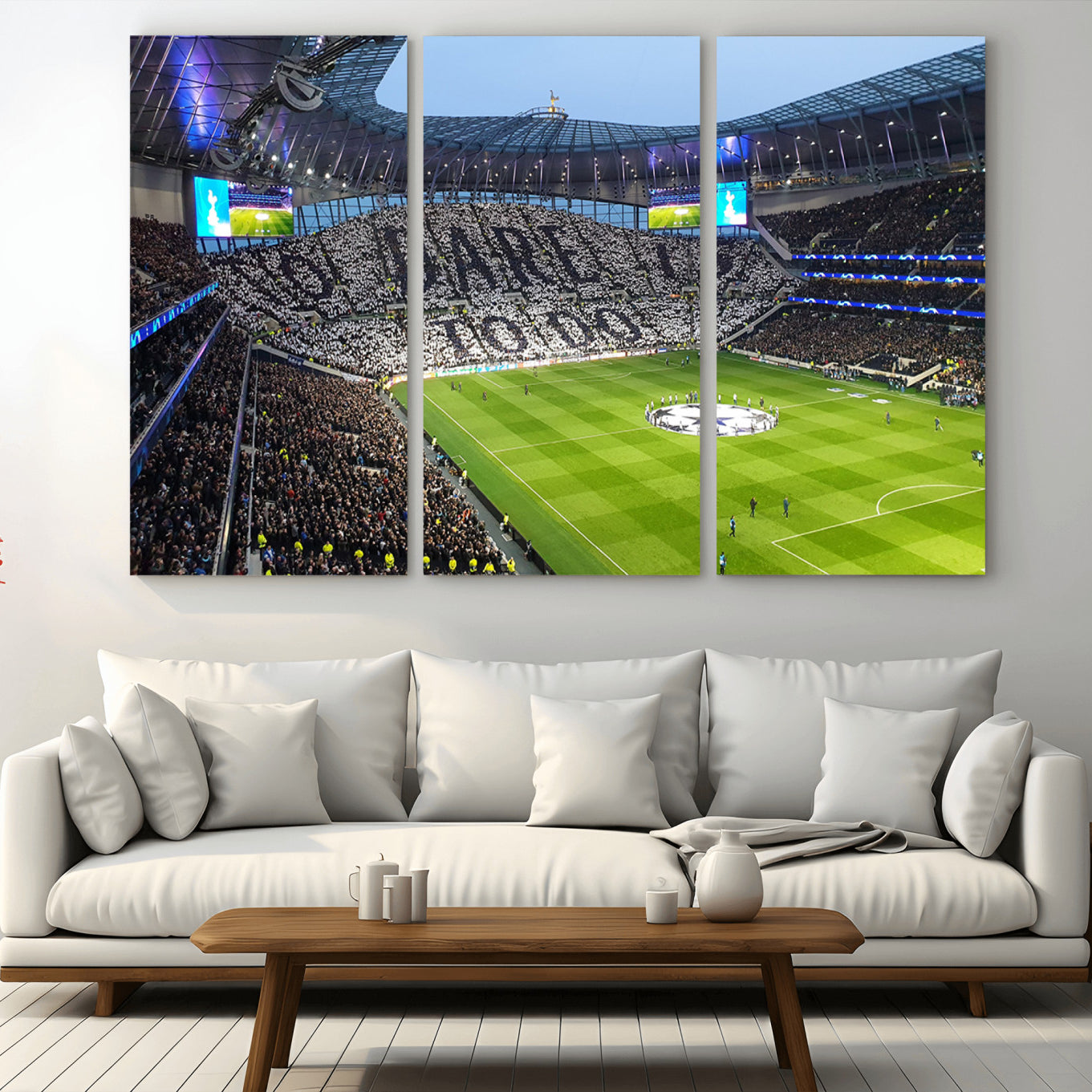 38765-MGV-CV-36X24-Tottenham Hotspur Stadium Canvas Print, Match Day Triple Canvas Wall Art - Premier League Football