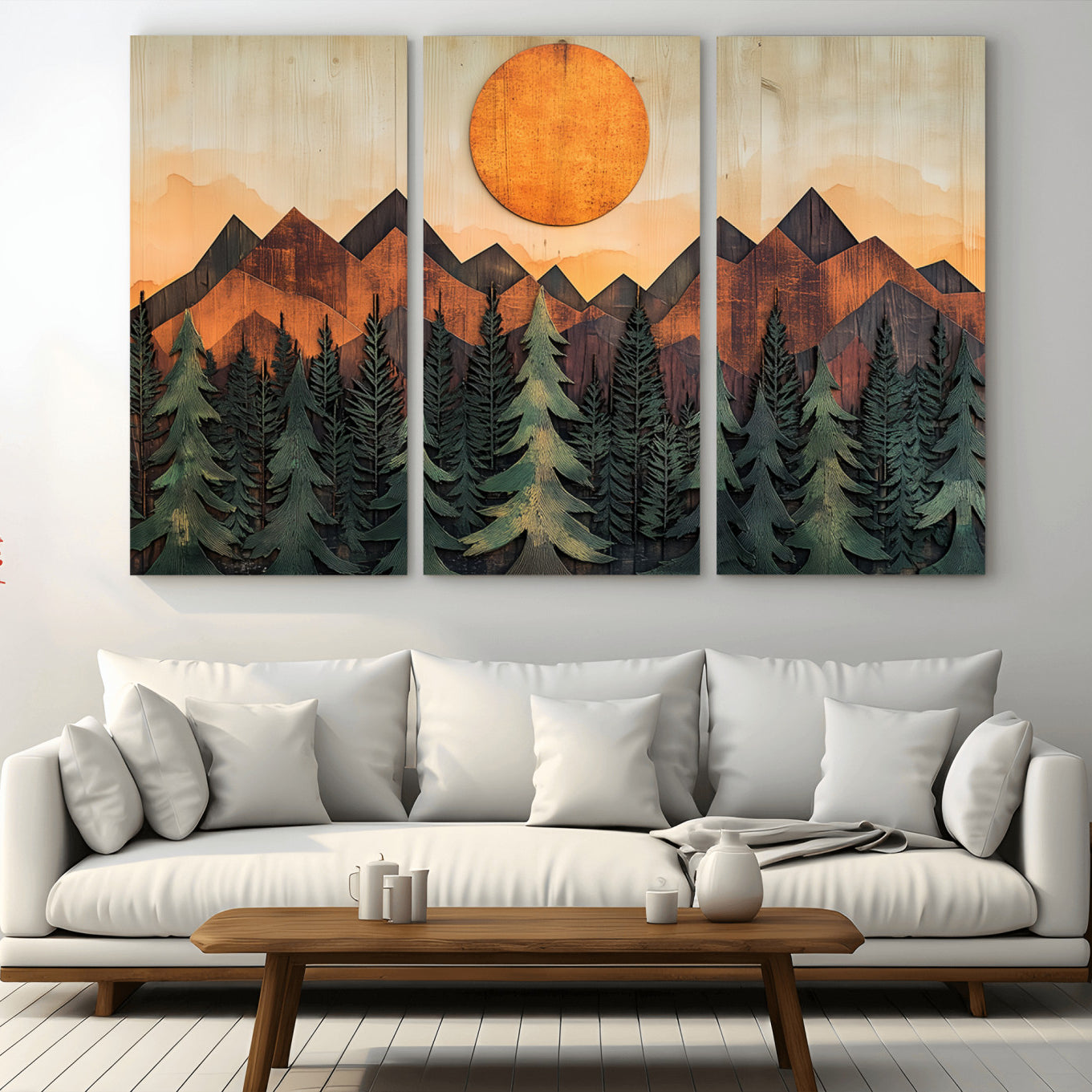 77739-MGV-CV-36X24-Sunset Mountain Landscape Canvas Wall Art Print - Nature Decor for Living Room, Office