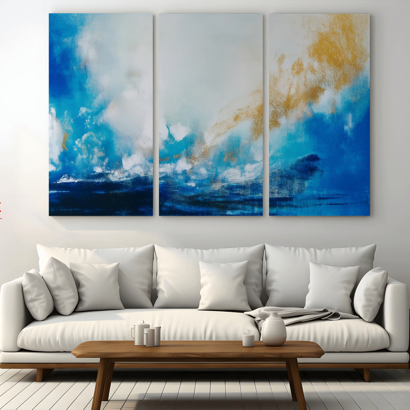 84745-MGV-CV-36X24-Blue Abstract Print - Dynamic Ocean-Inspired Canvas Wall Art